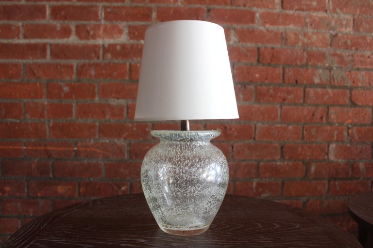 French Glass Table Lamp by Daum, 1950s For Sale at 1stDibs
