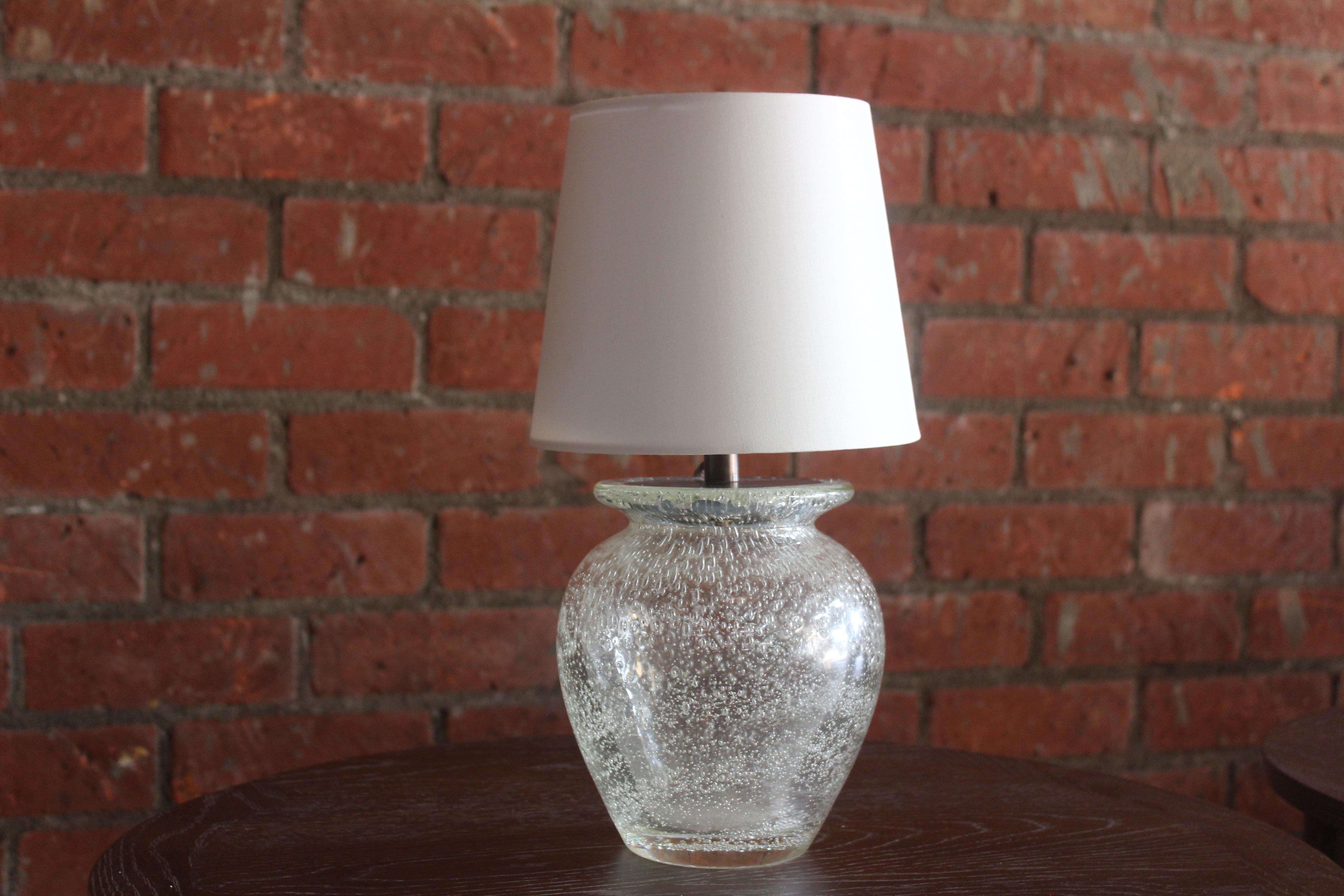 French Glass Table Lamp by Daum, 1950s In Good Condition In Los Angeles, CA