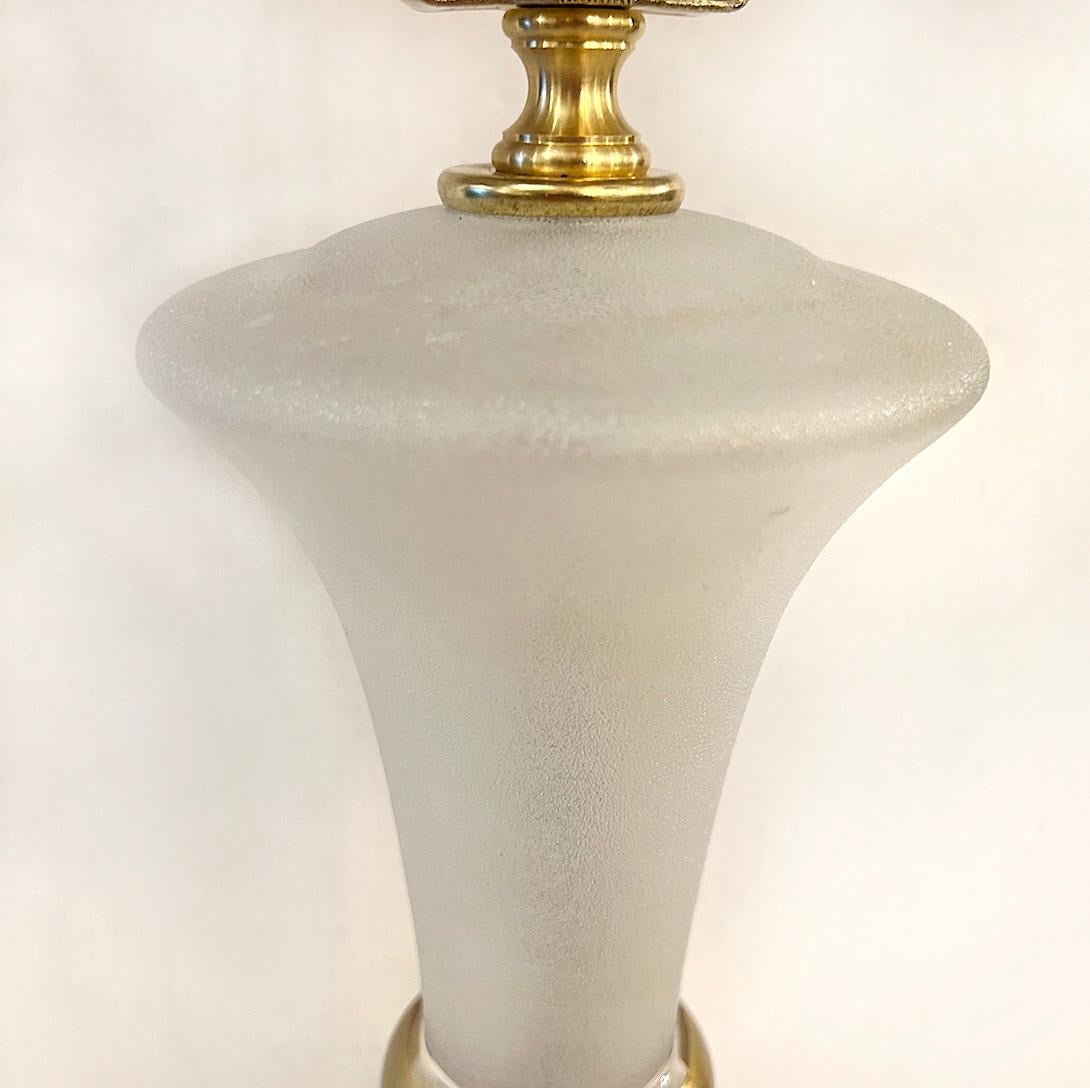 French Glass Table Lamp In Good Condition For Sale In New York, NY