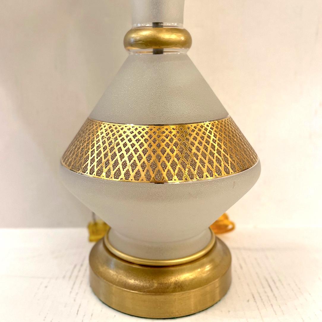 Mid-20th Century French Glass Table Lamp For Sale