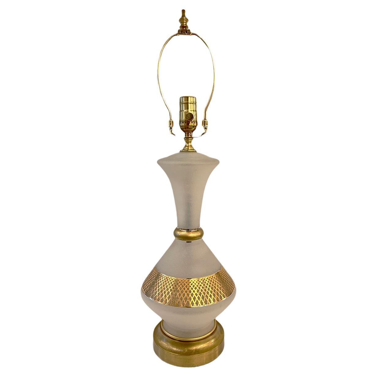 French Glass Table Lamp For Sale