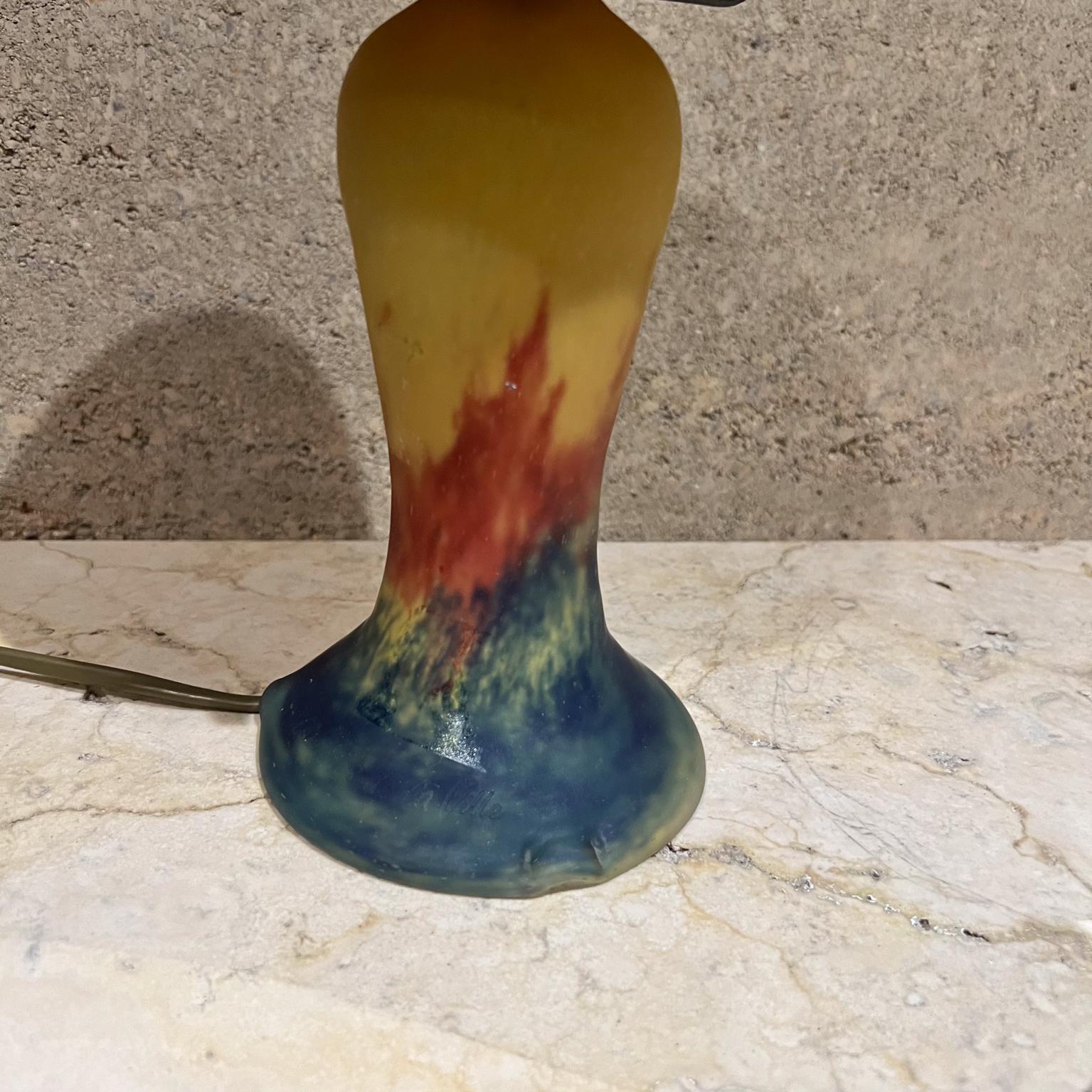 20th Century French Glass Table Lamp Lumières de la Ville France