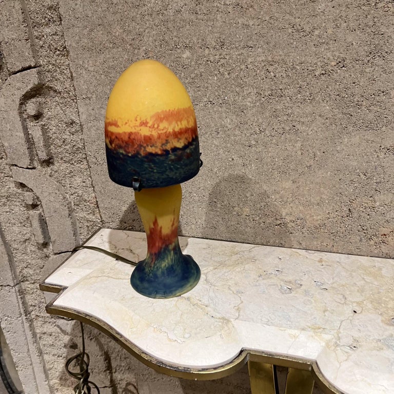 French Glass Table Lamp Lumières de la Ville France at 1stDibs