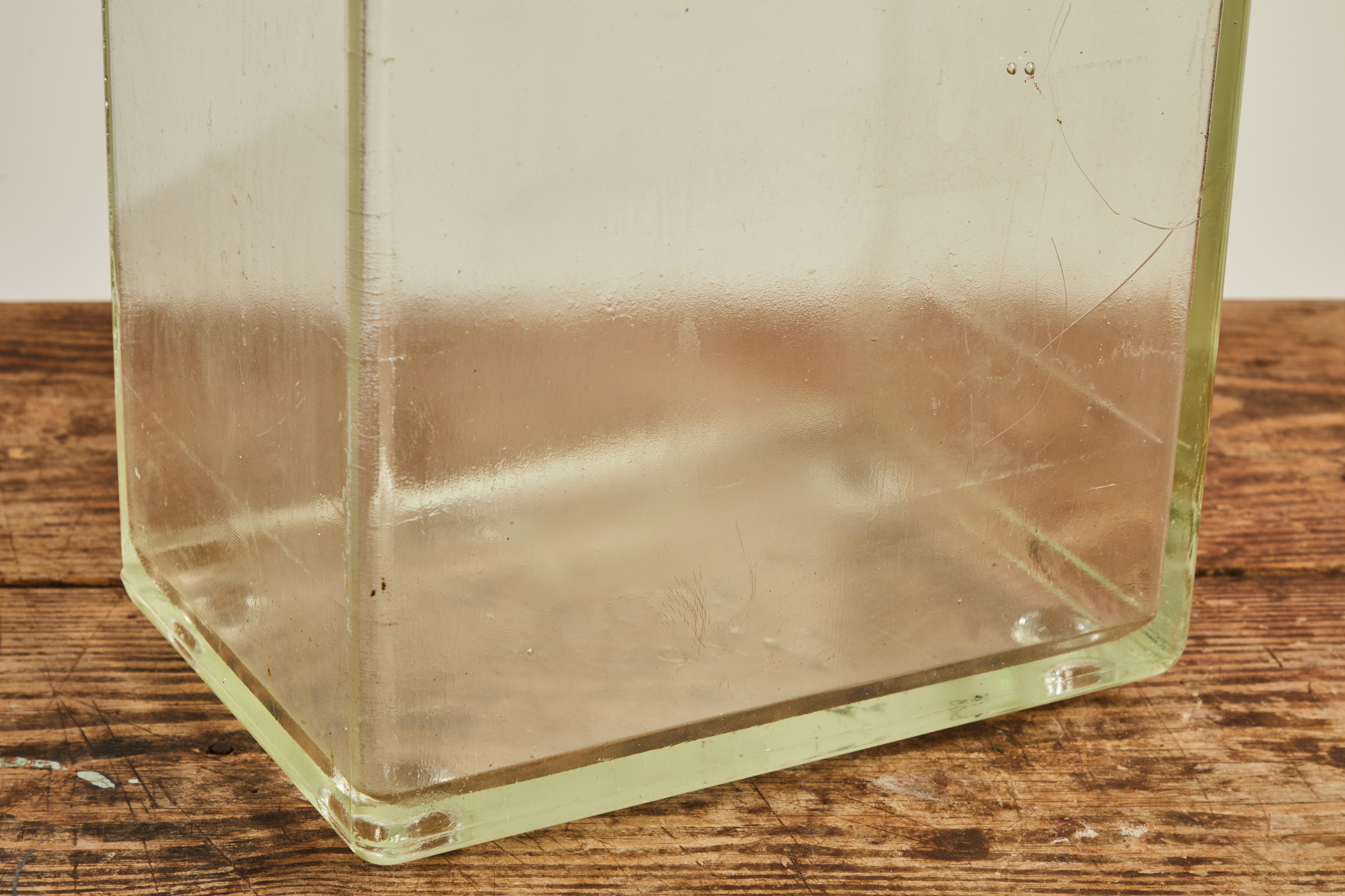 tall rectangular glass vase