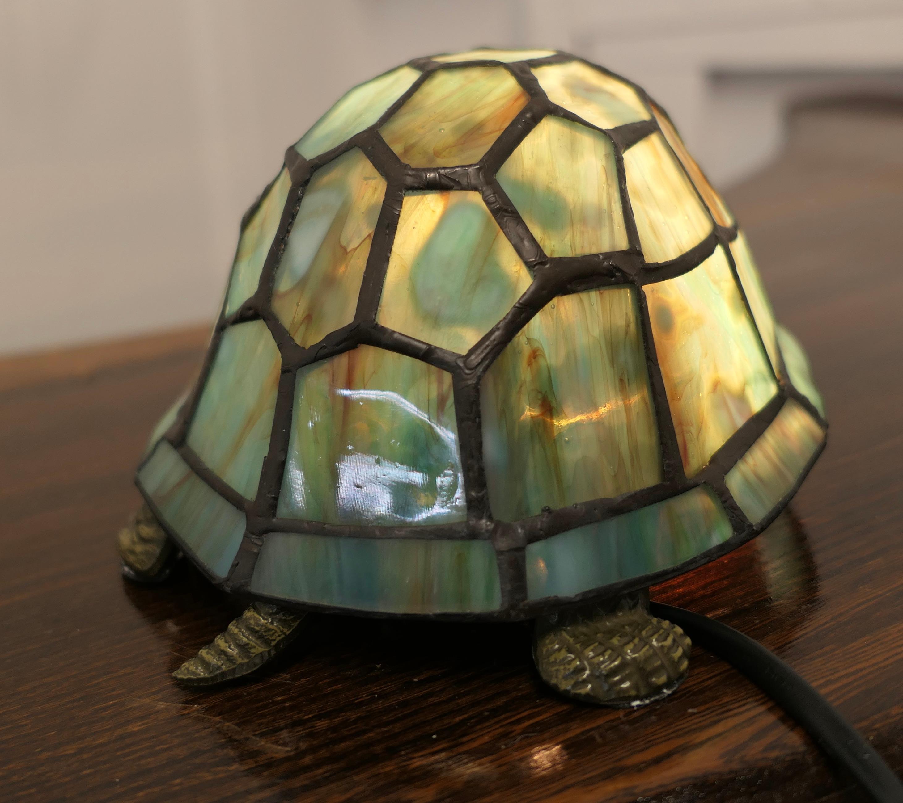 French Glass Tiffany Style Lamp in the form of a Tortoise    For Sale 1