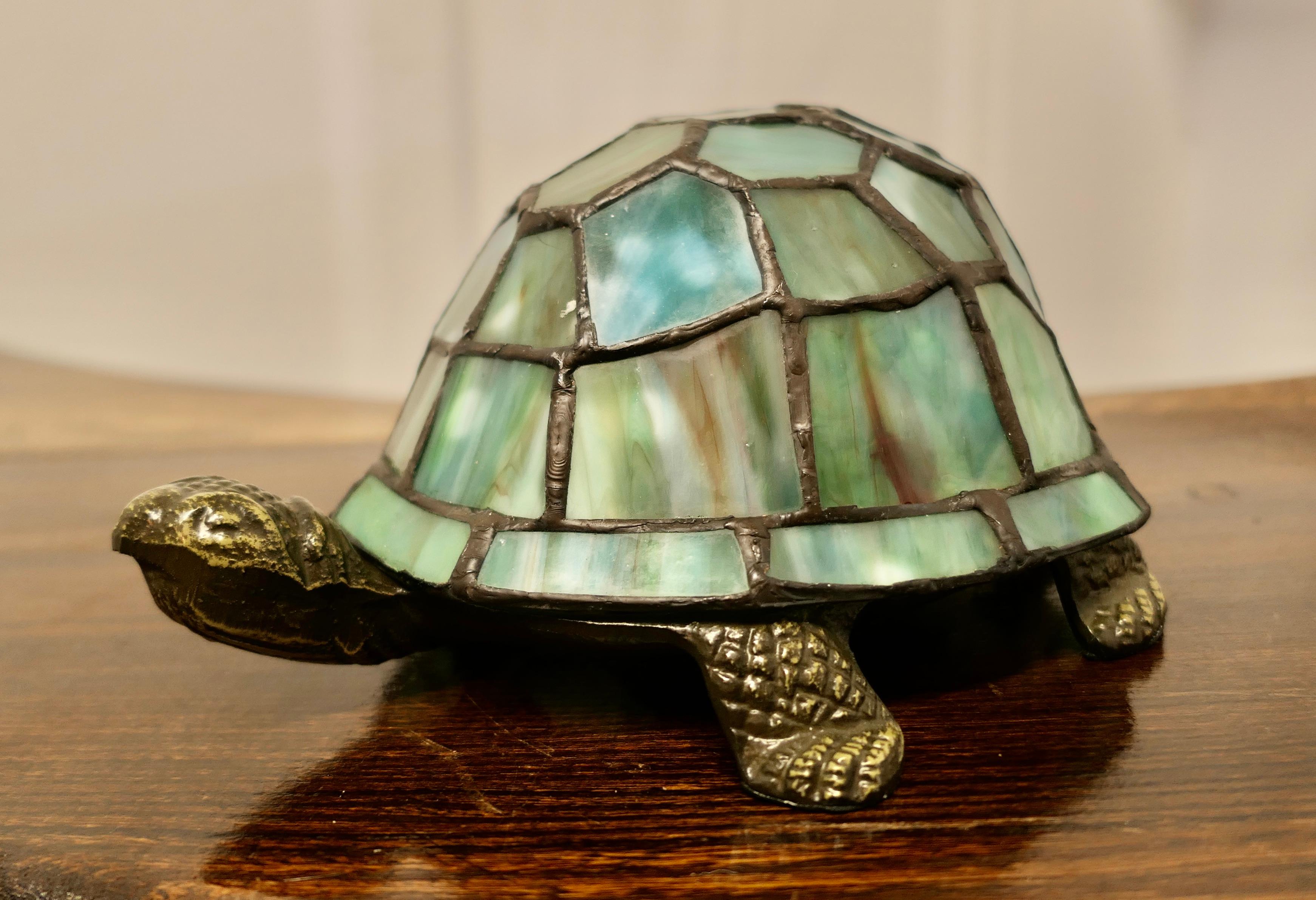 French Glass Tiffany Style Lamp in the form of a Tortoise    For Sale 2
