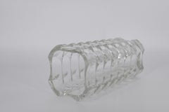 Vintage French Art deco Geometric Glass Windsor Tall Vase from Luminarc, 1970s