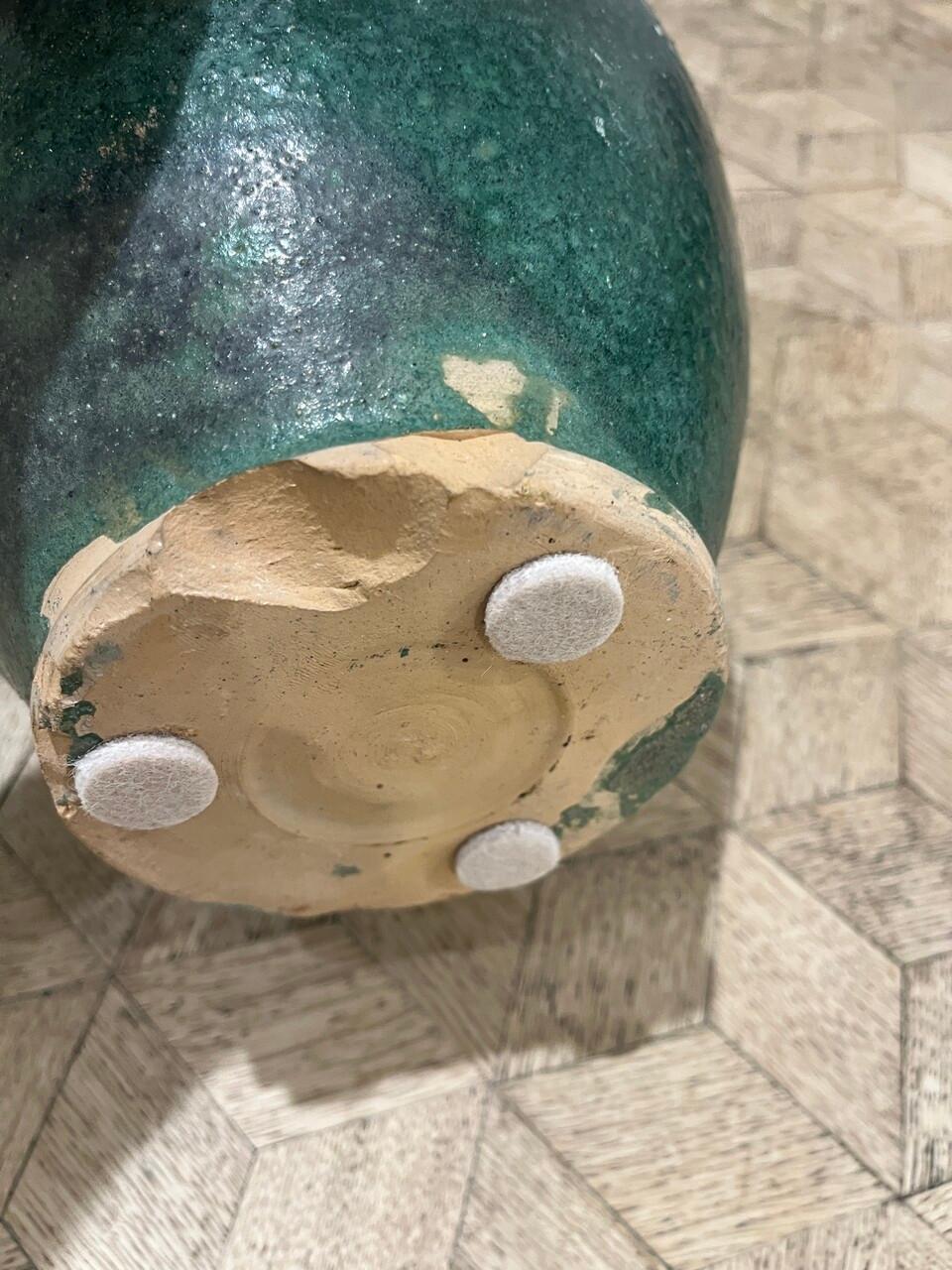 French Glazed 2 Handle Green Glaze Olive Jar Francés en venta