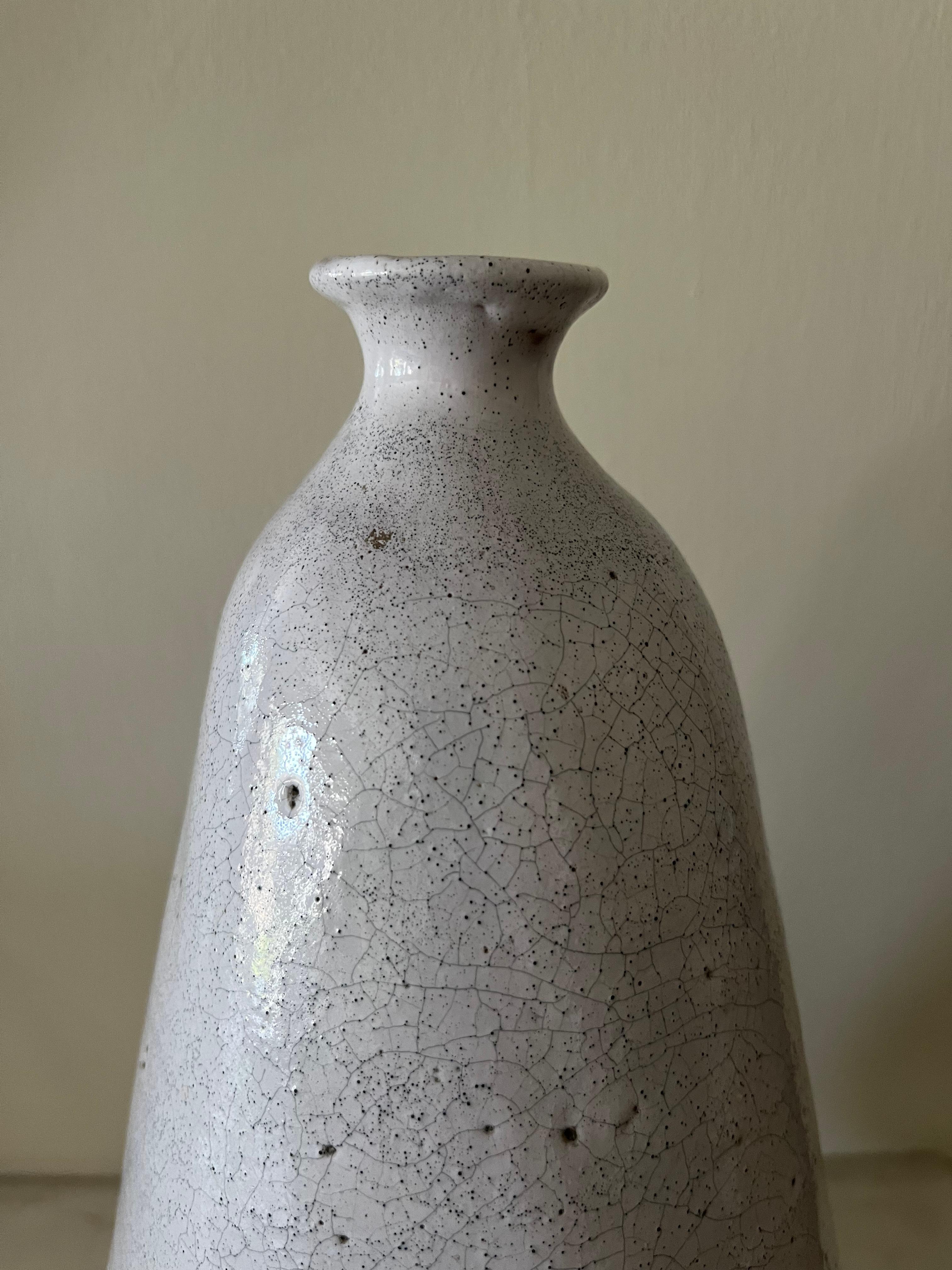 French glazed ceramic vessel signed EG 1955 For Sale 5