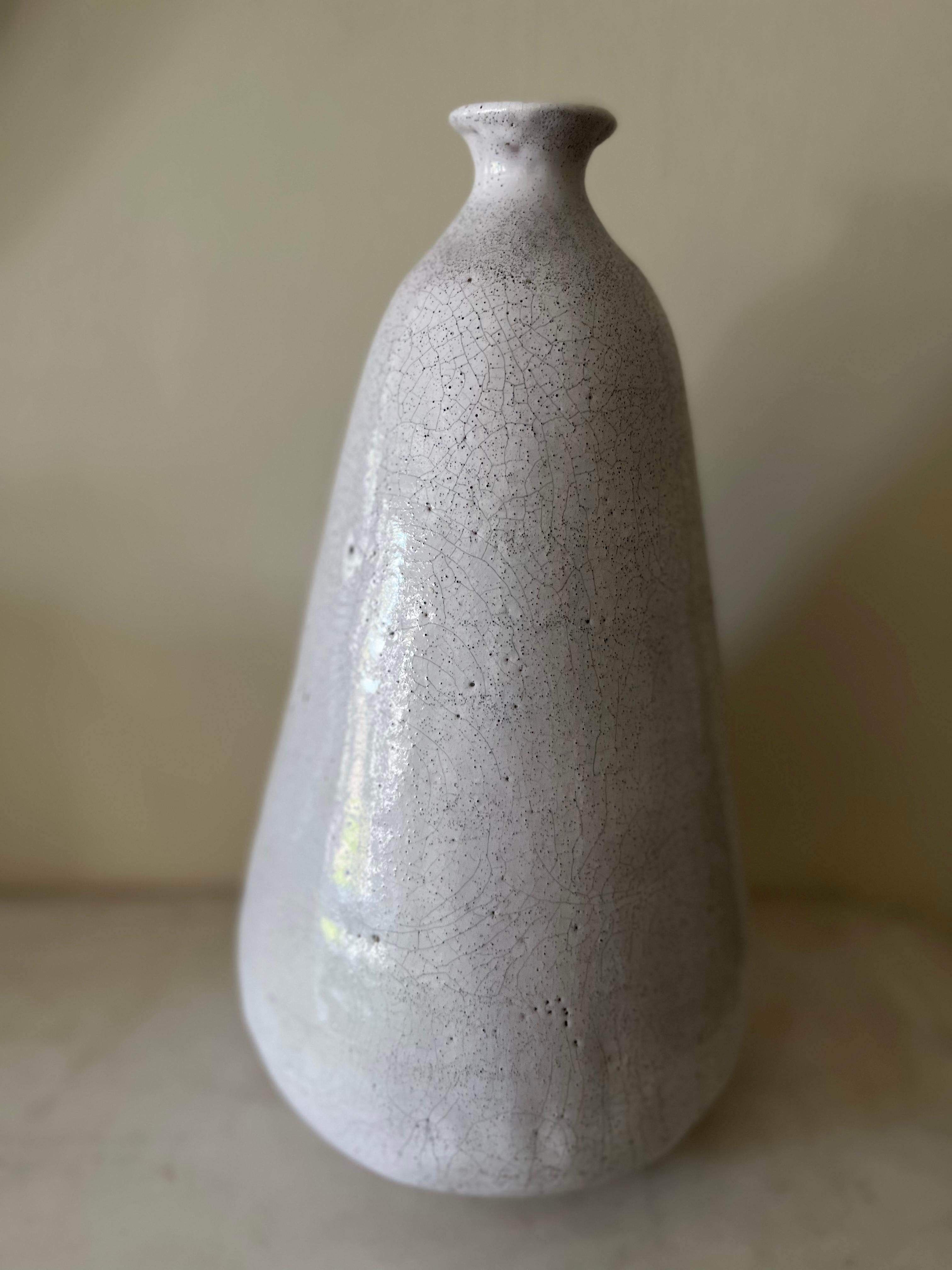 French glazed ceramic vessel signed EG 1955 In Good Condition For Sale In London, GB