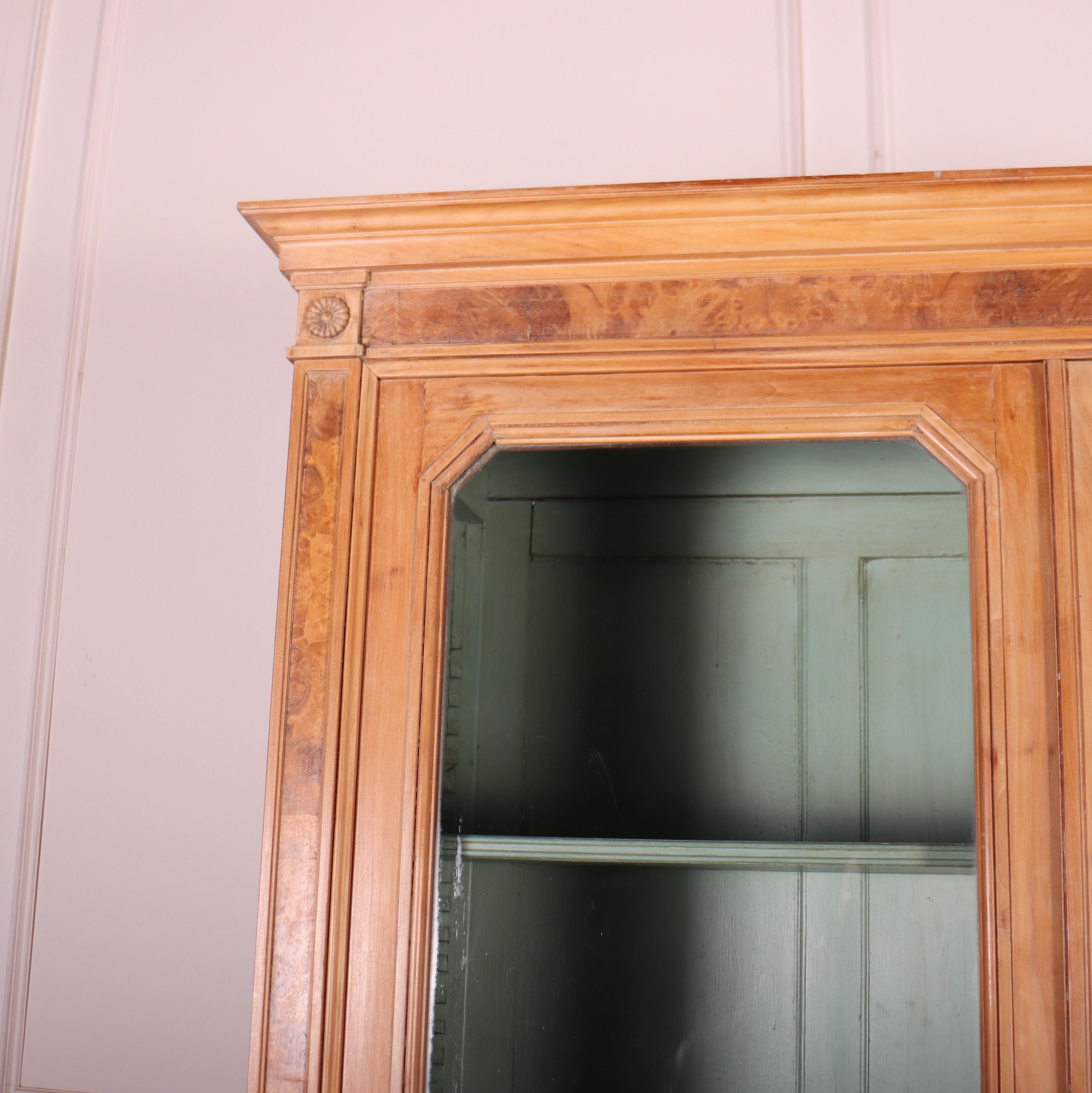 Walnut French Glazed Display Cabinet For Sale