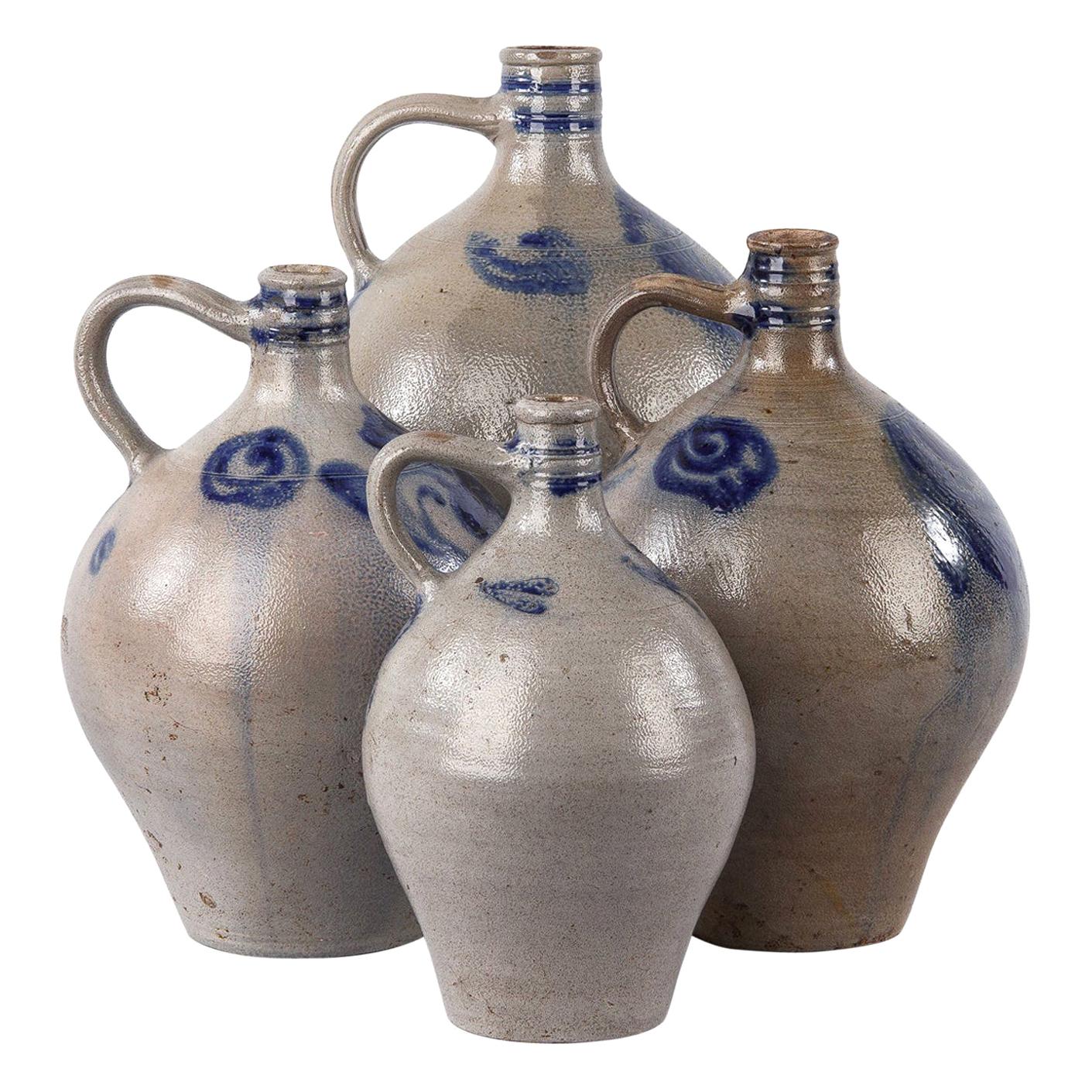 French Glazed Earthenware Cruches Pottery, 1920s