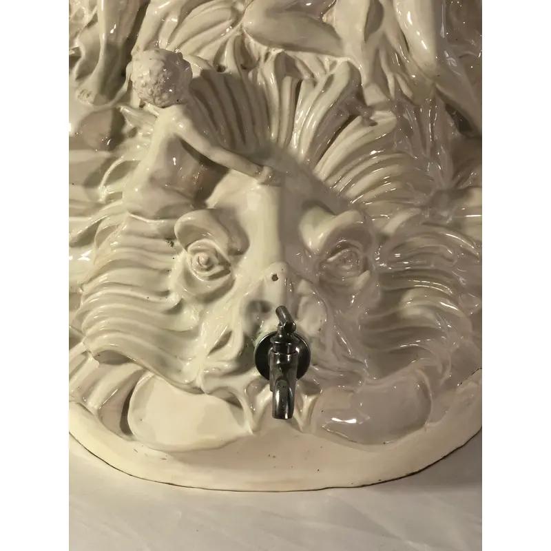 French Glazed Porcelain Ceramic Fountain Decanter For Sale 5