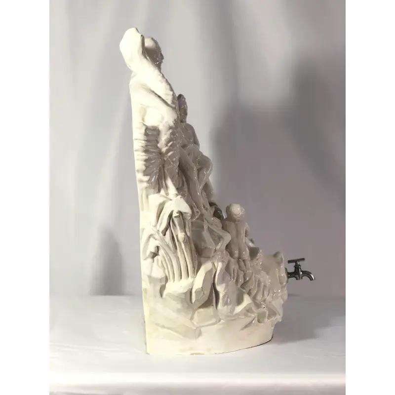 French Glazed Porcelain Ceramic Fountain Decanter For Sale 1