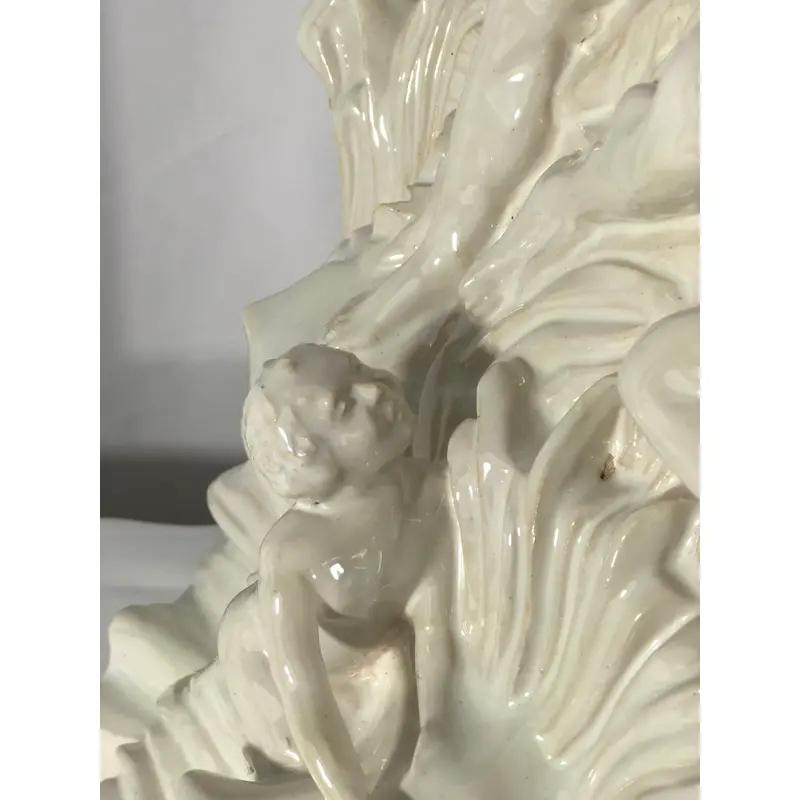 French Glazed Porcelain Ceramic Fountain Decanter For Sale 2