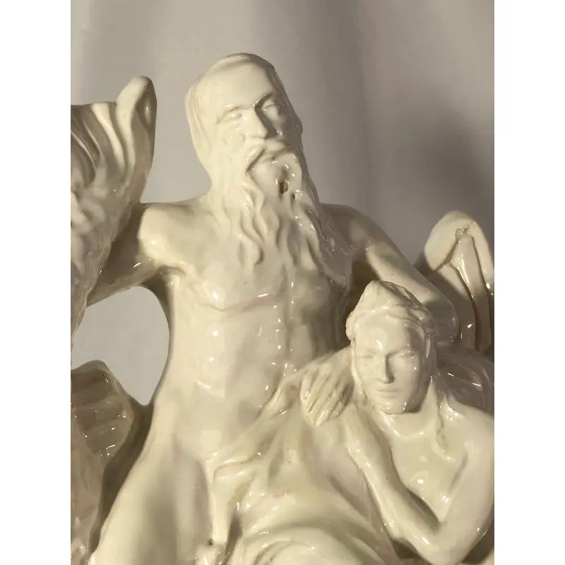Carafe à fontaine en céramique et porcelaine émaillée française en vente 1