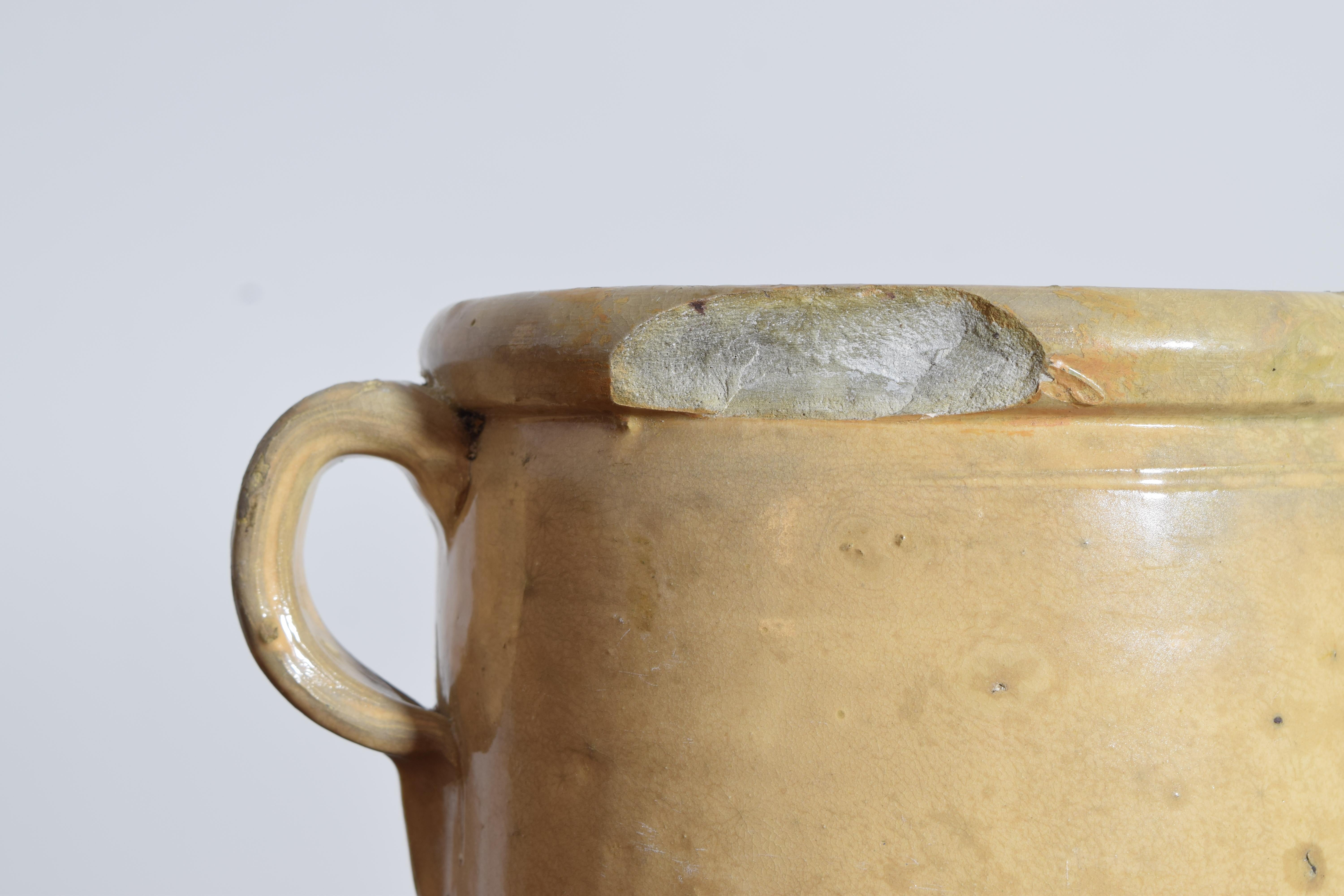 Stile provenzale Pentola per confit in gres smaltato francese, XIX secolo in vendita