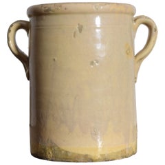 Antique French Glazed Stoneware Confit Pot