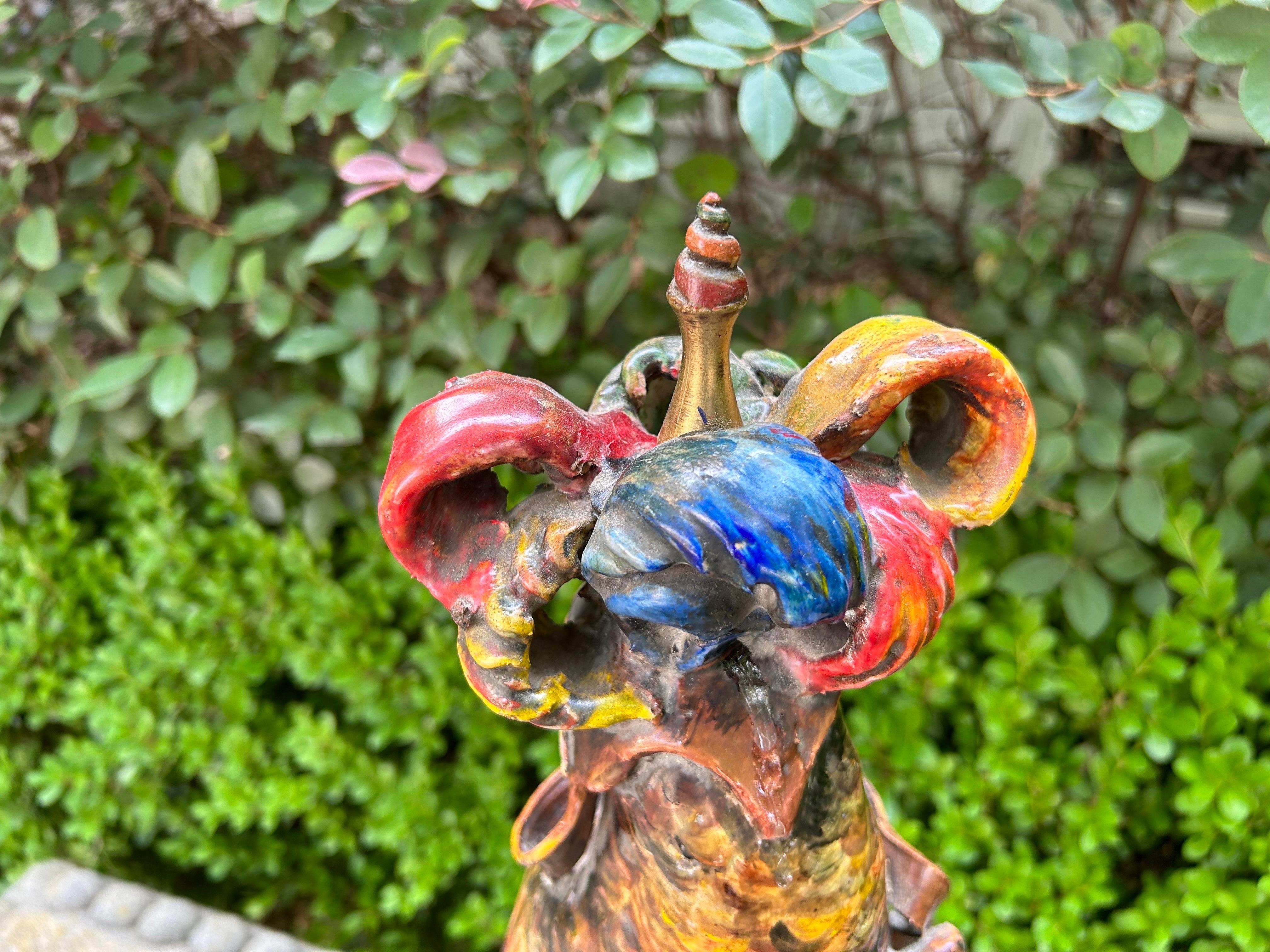 French Glazed Terracotta Falcon Sculpture For Sale 10