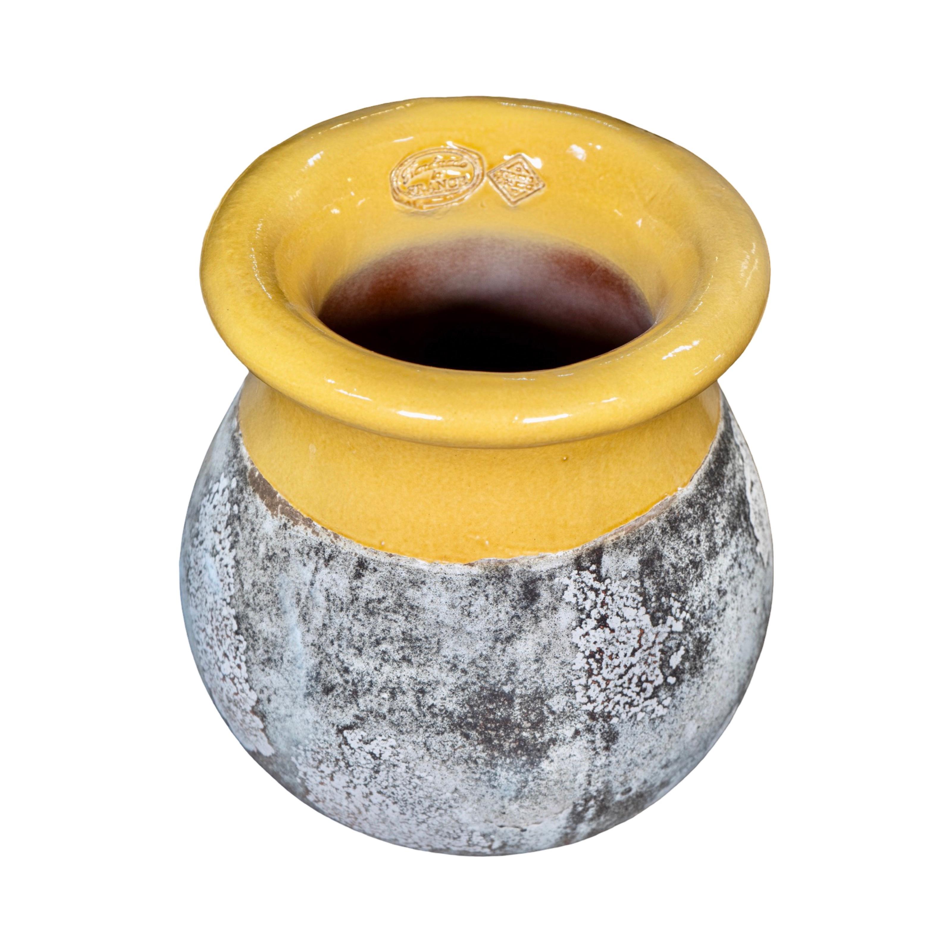 Contemporary French Glazed Terracotta Oil Jar In New Condition For Sale In Dallas, TX