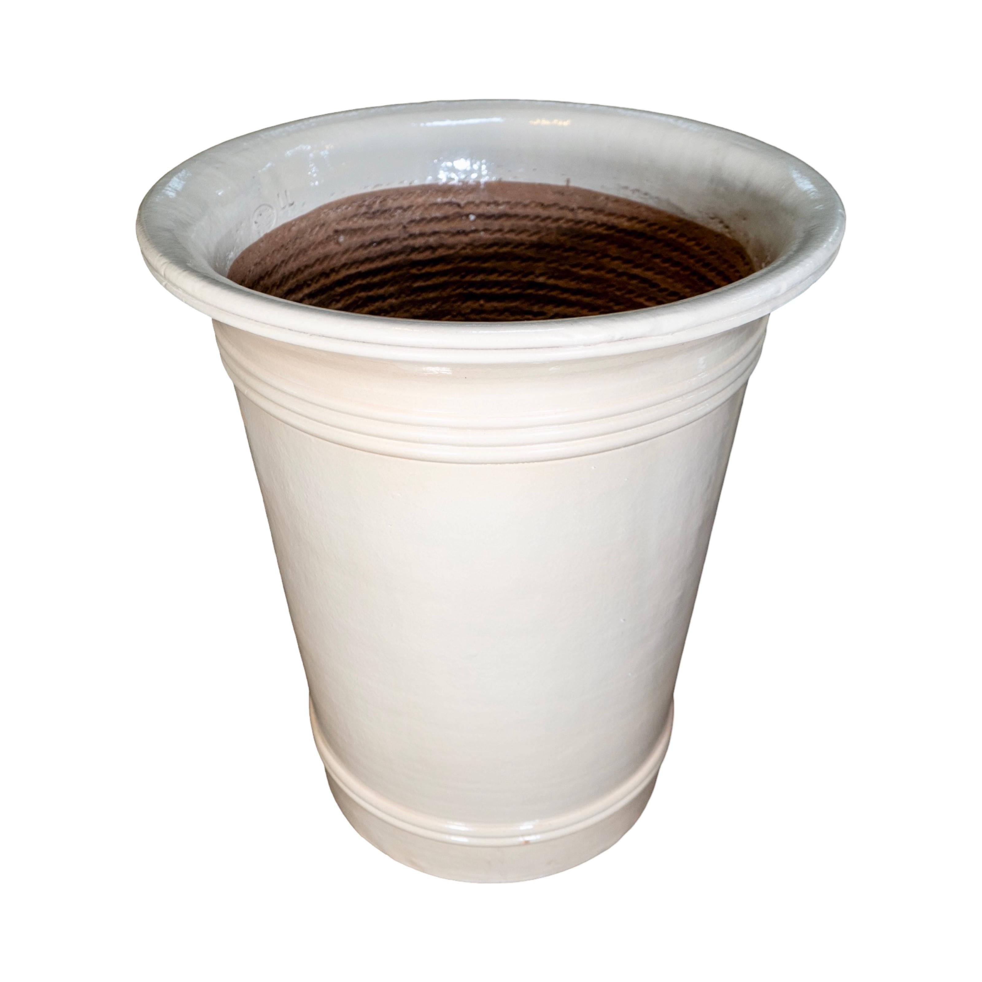 Contemporary French Terracotta Glazed Art Deco Vase For Sale 1