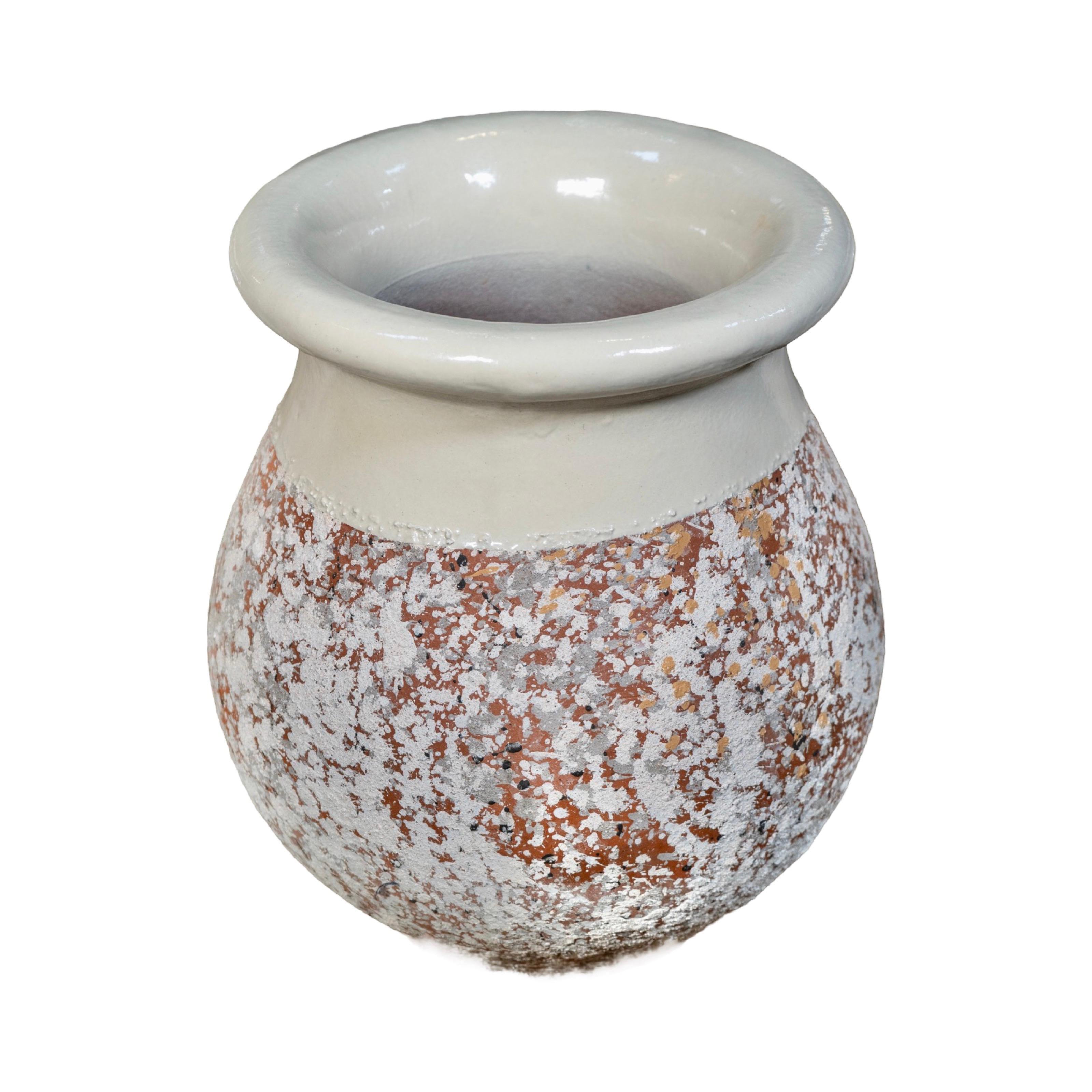 Contemporary French Glazed Terracotta Oil JAR (Terrakotta) im Angebot
