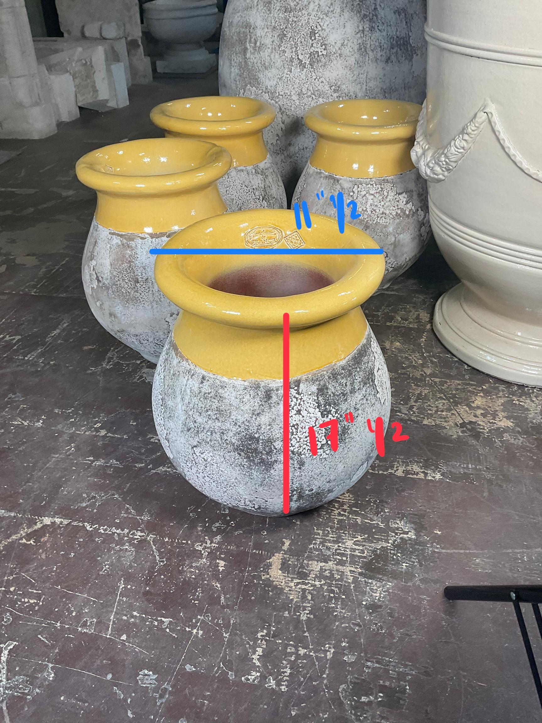 Contemporary French Glazed Terracotta Oil Jar For Sale 3