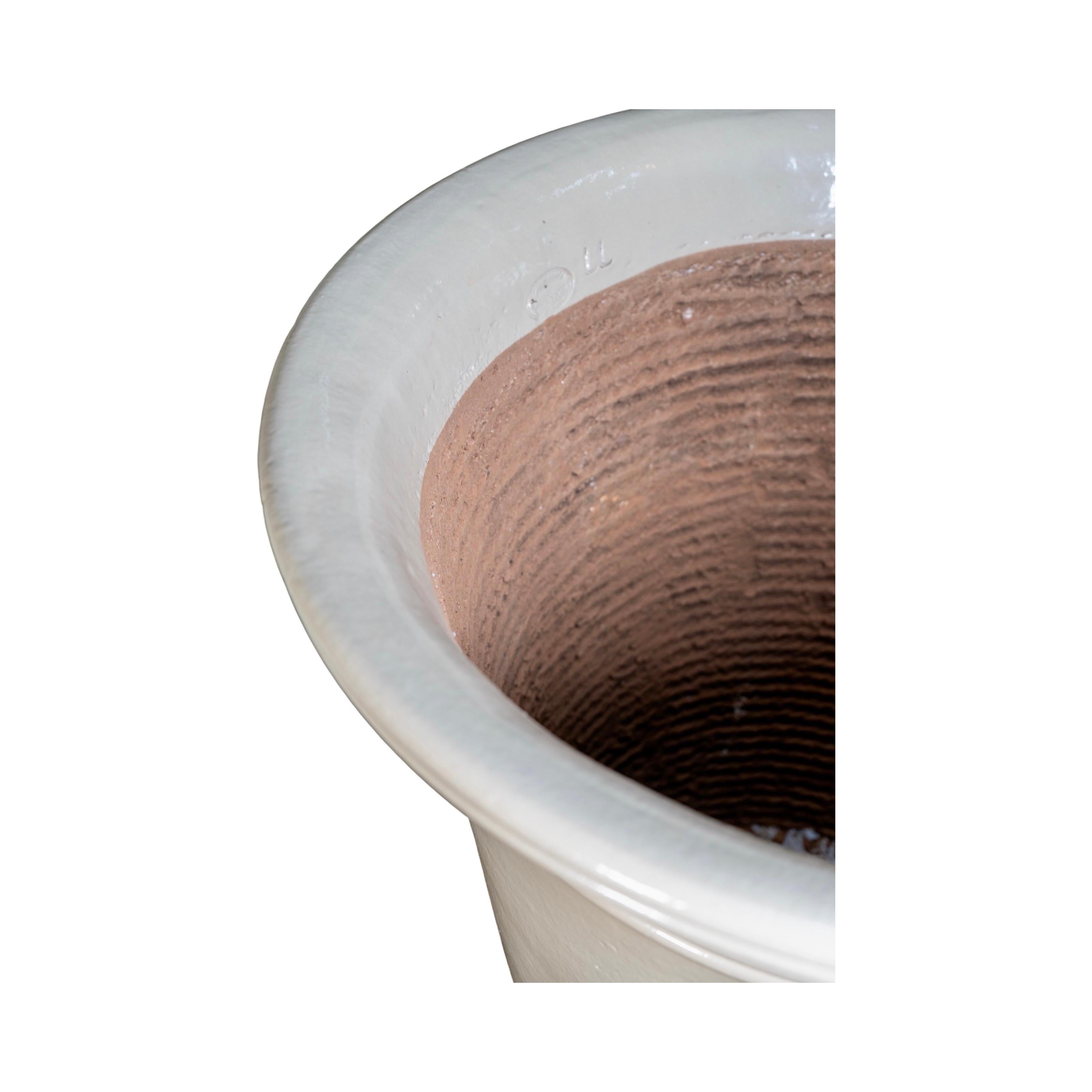 Contemporary French Terracotta Glazed Art Deco Vase For Sale 4