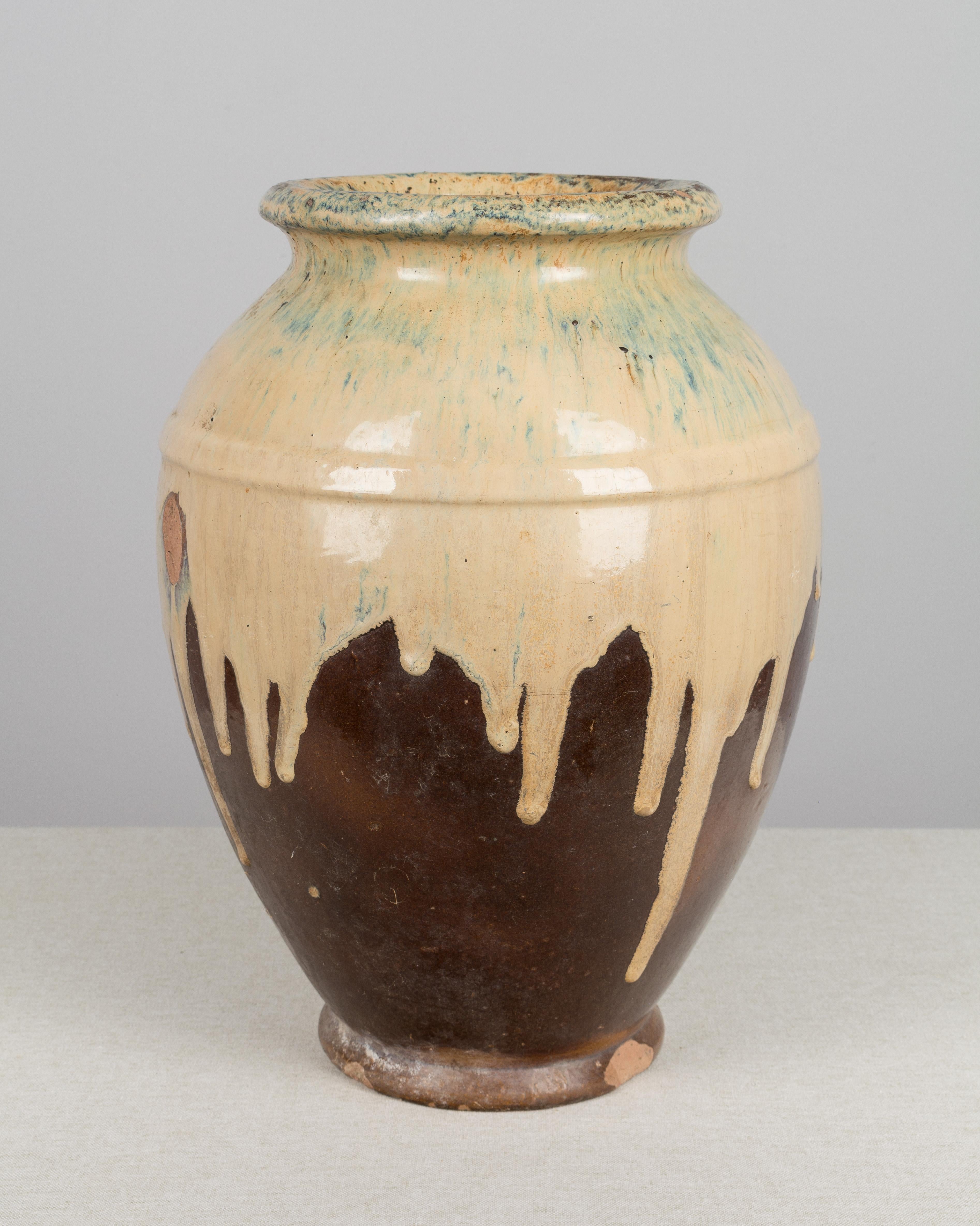 French Provincial French Glazed Terracotta Pottery Vase