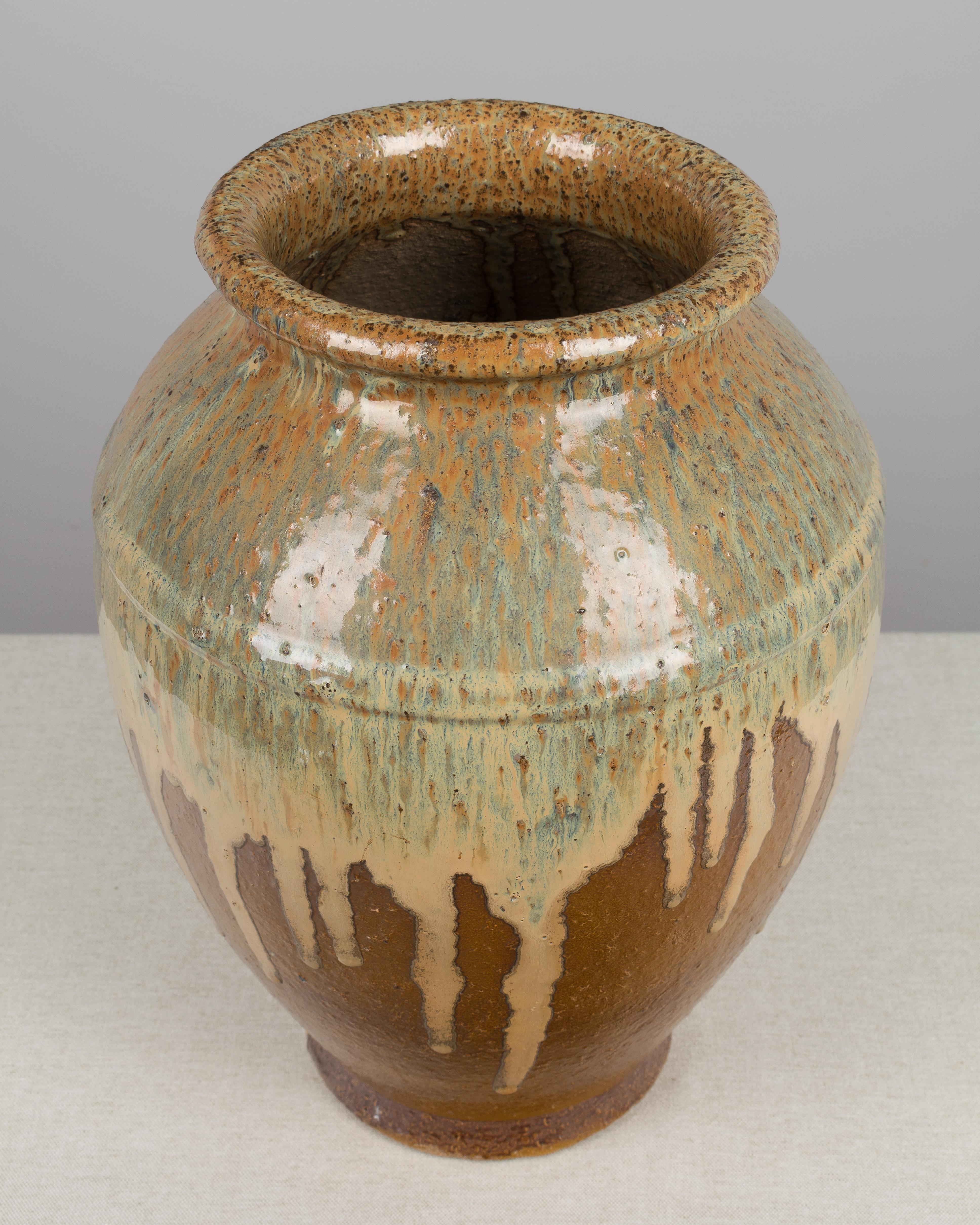 19th Century French Glazed Terracotta Pottery Vase