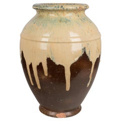 French Glazed Terracotta Pottery Vase
