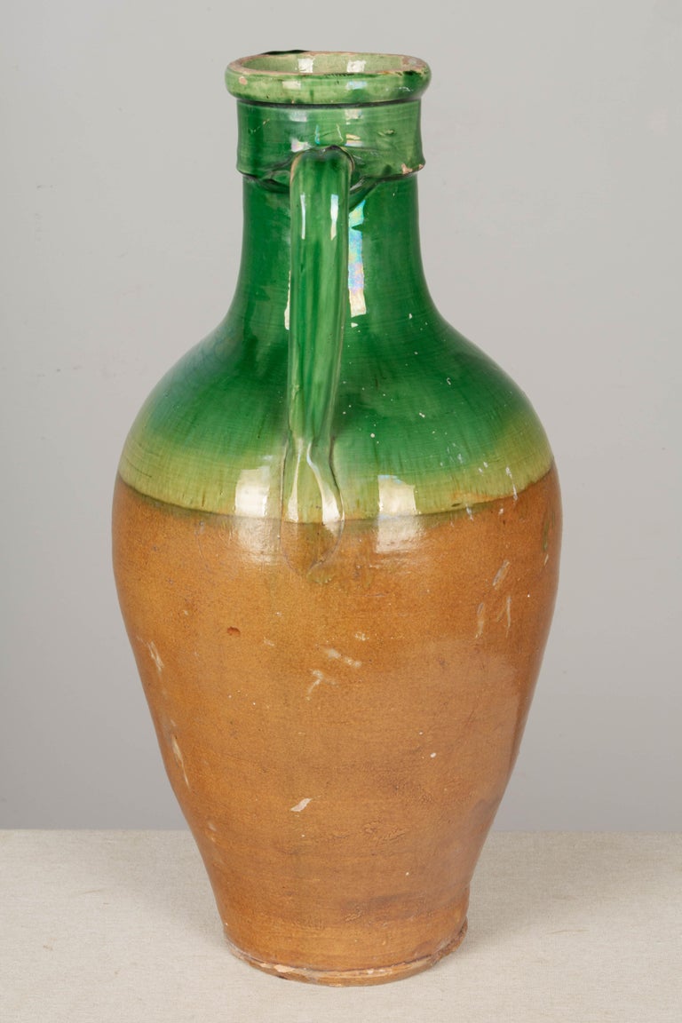 French Glazed Terracotta Pottery Water Vessel or Vase For Sale at 1stDibs
