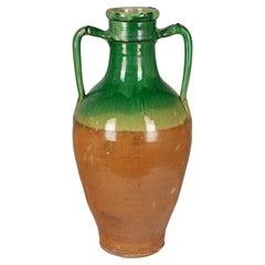 French Glazed Terracotta Pottery Water Vessel or Vase