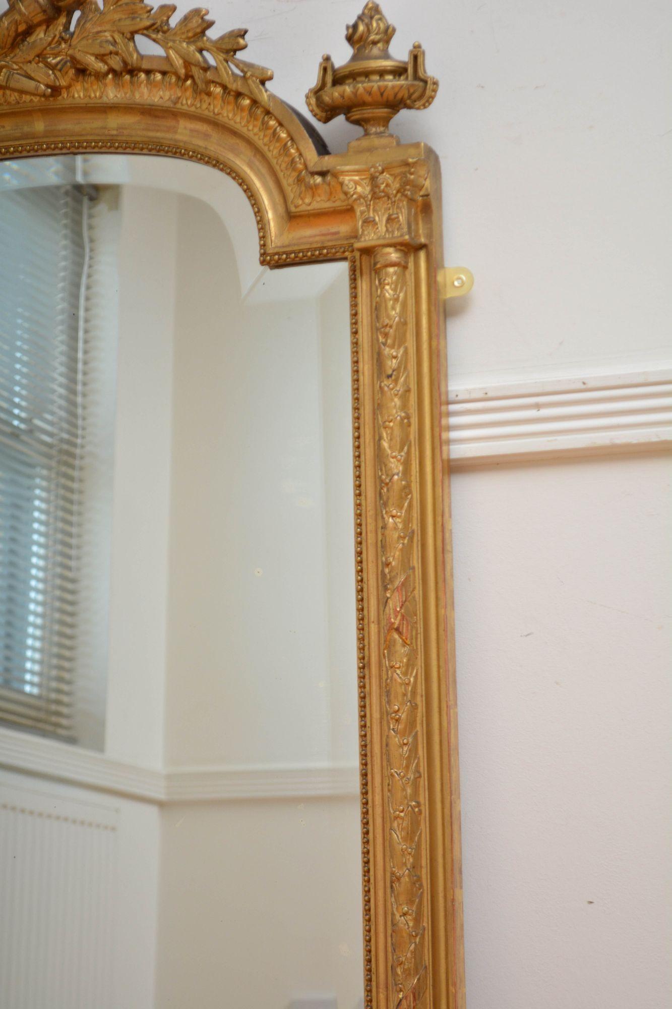 Miroir en bois de glitwood français Miroir mural H140cm en vente 5