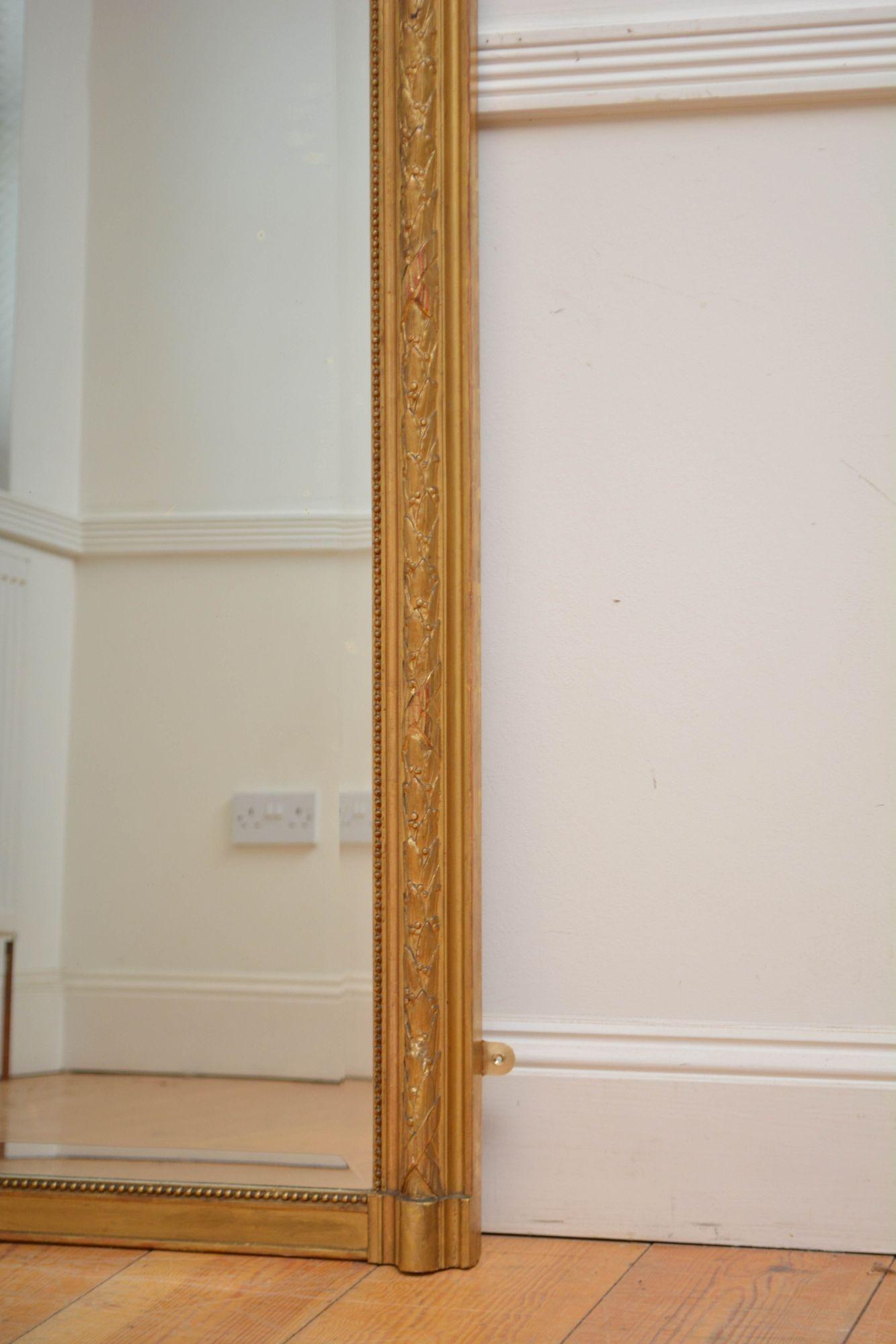 Miroir en bois de glitwood français Miroir mural H140cm en vente 6