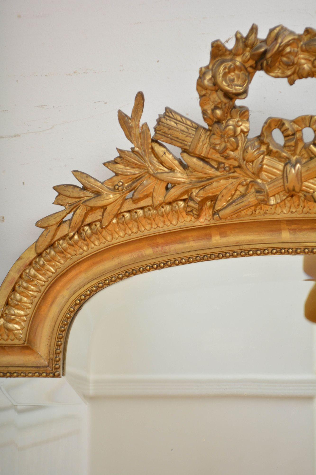 Miroir en bois de glitwood français Miroir mural H140cm en vente 1