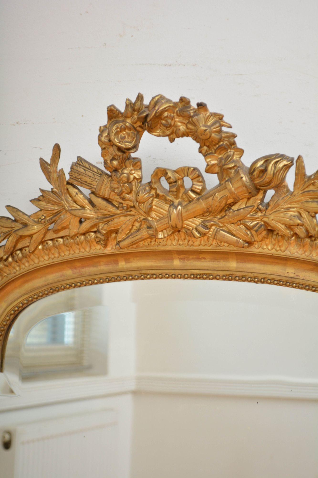 Miroir en bois de glitwood français Miroir mural H140cm en vente 2