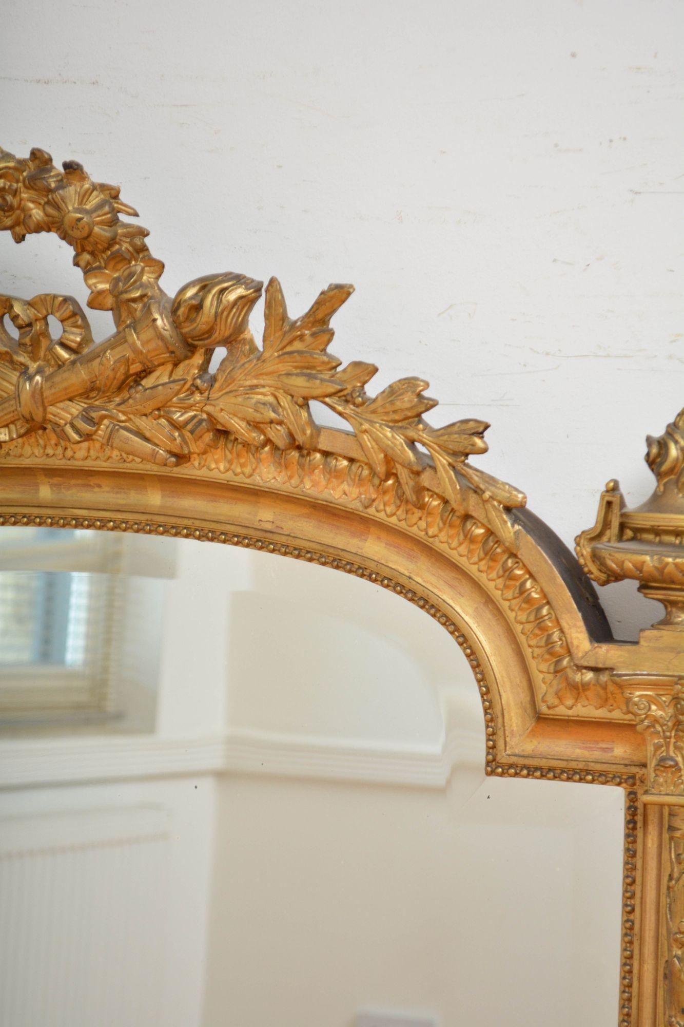 Miroir en bois de glitwood français Miroir mural H140cm en vente 3
