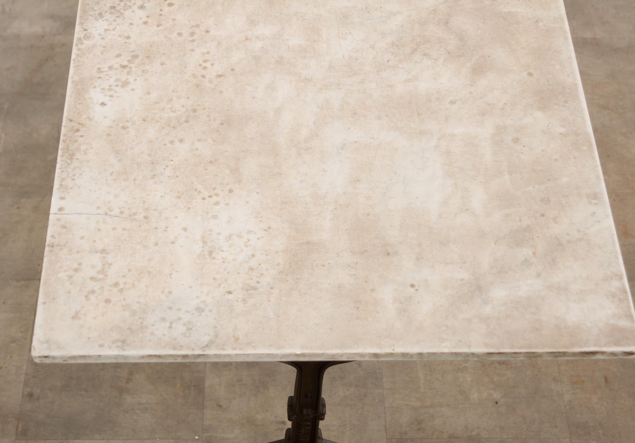 French Godin Iron Cafe Table with Marble Top 4