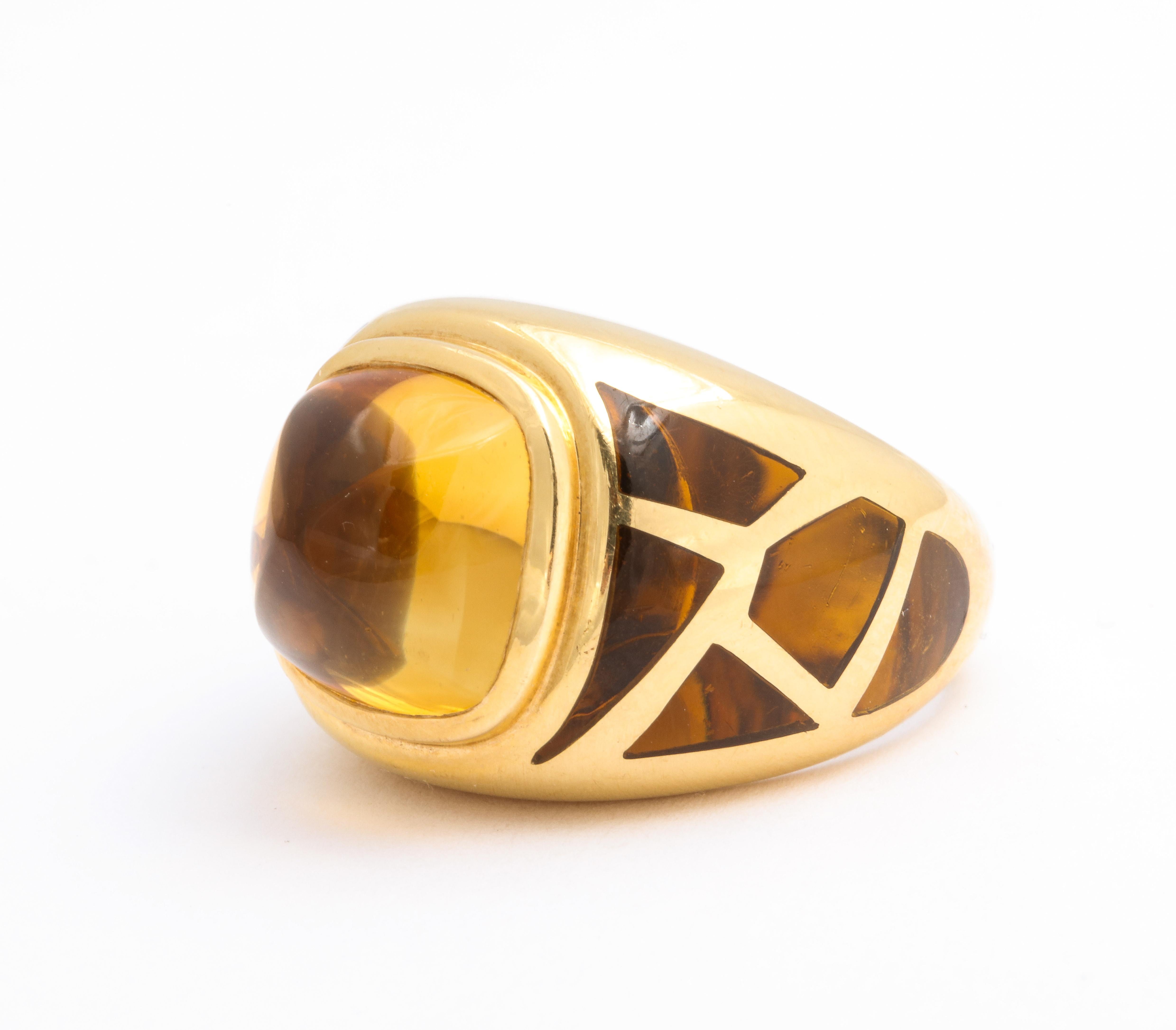 Boivin  Citrine and Gold Dome Ring  In Good Condition In New York, NY