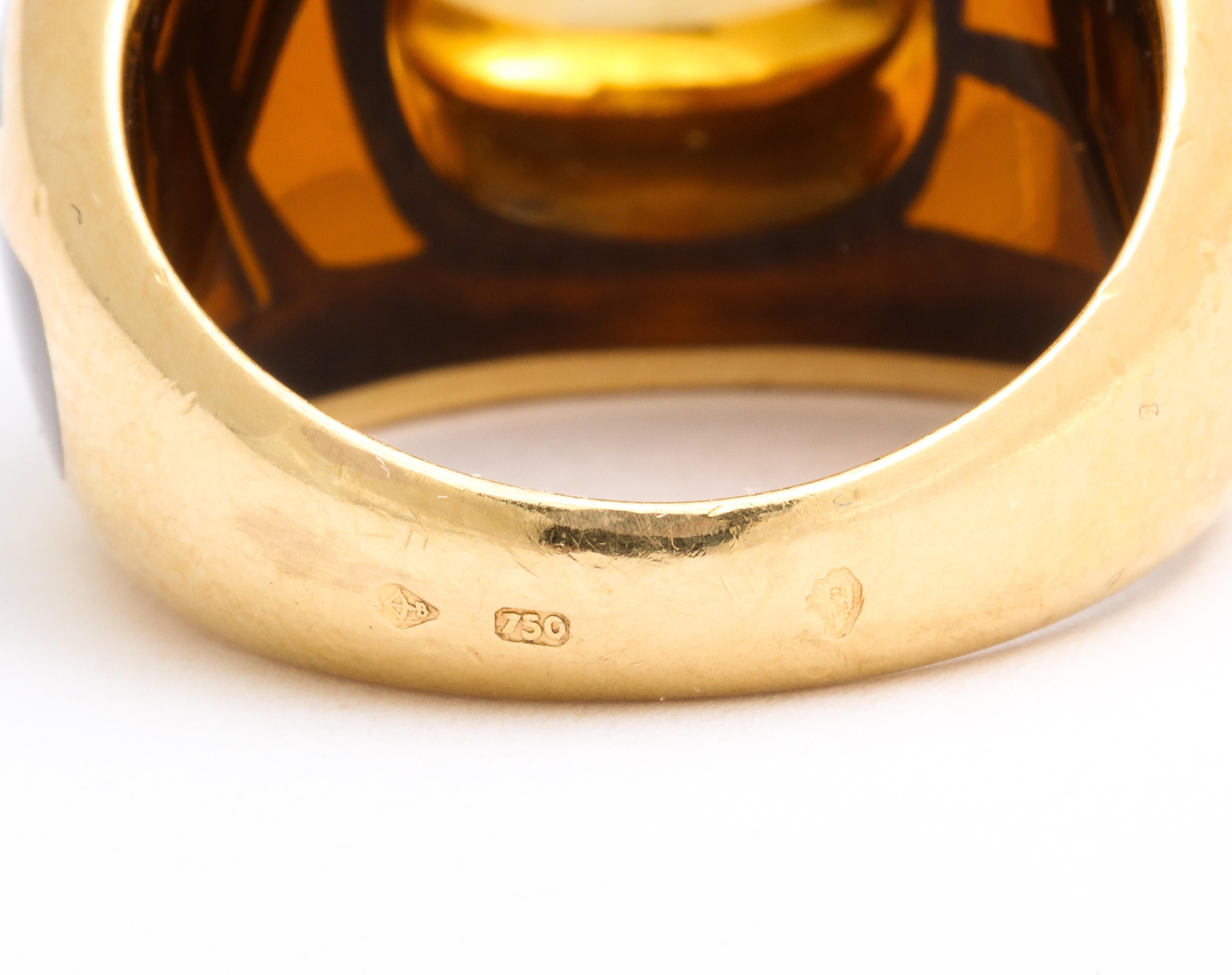 Women's Boivin  Citrine and Gold Dome Ring 