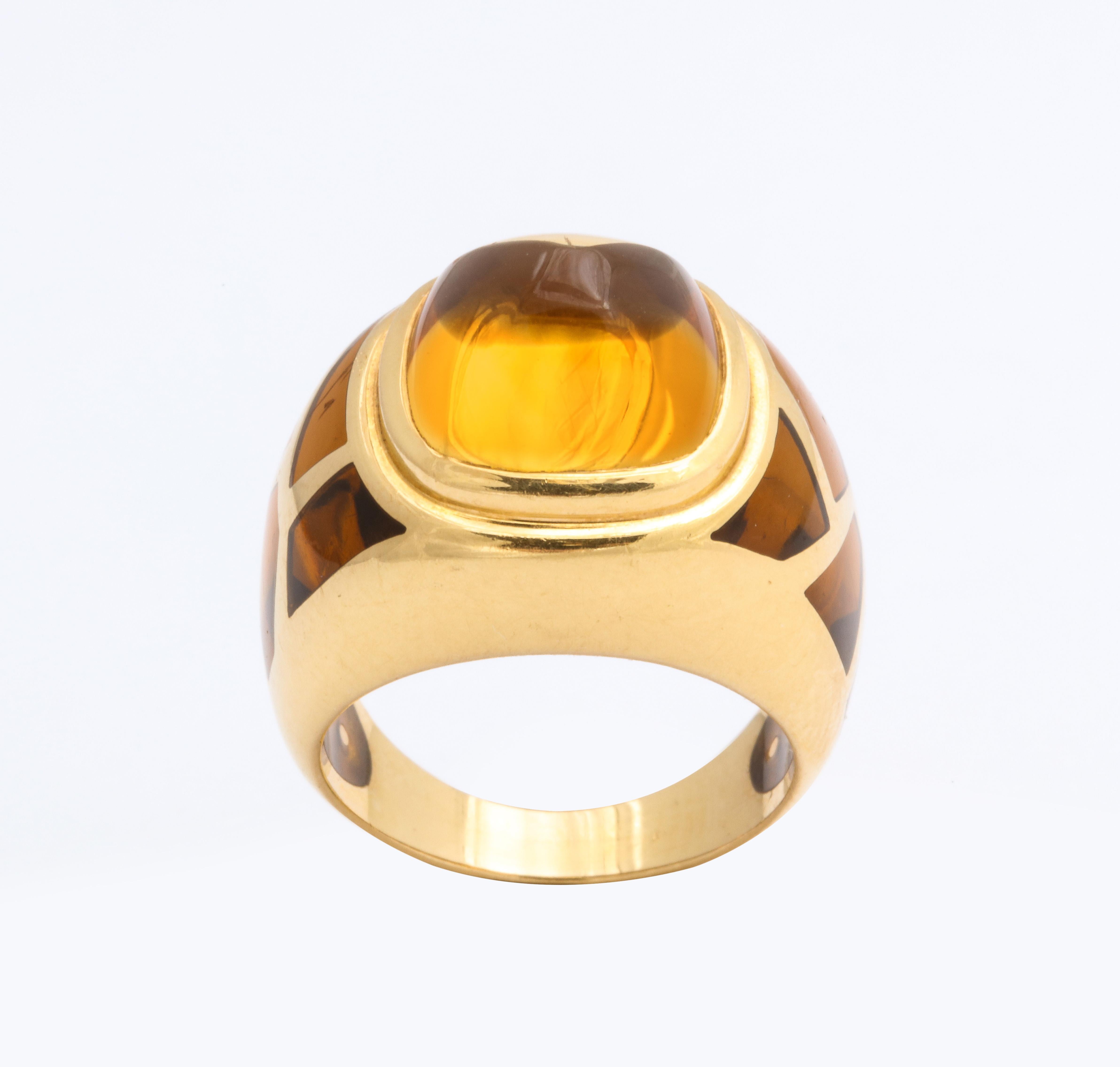 Boivin  Citrine and Gold Dome Ring  1