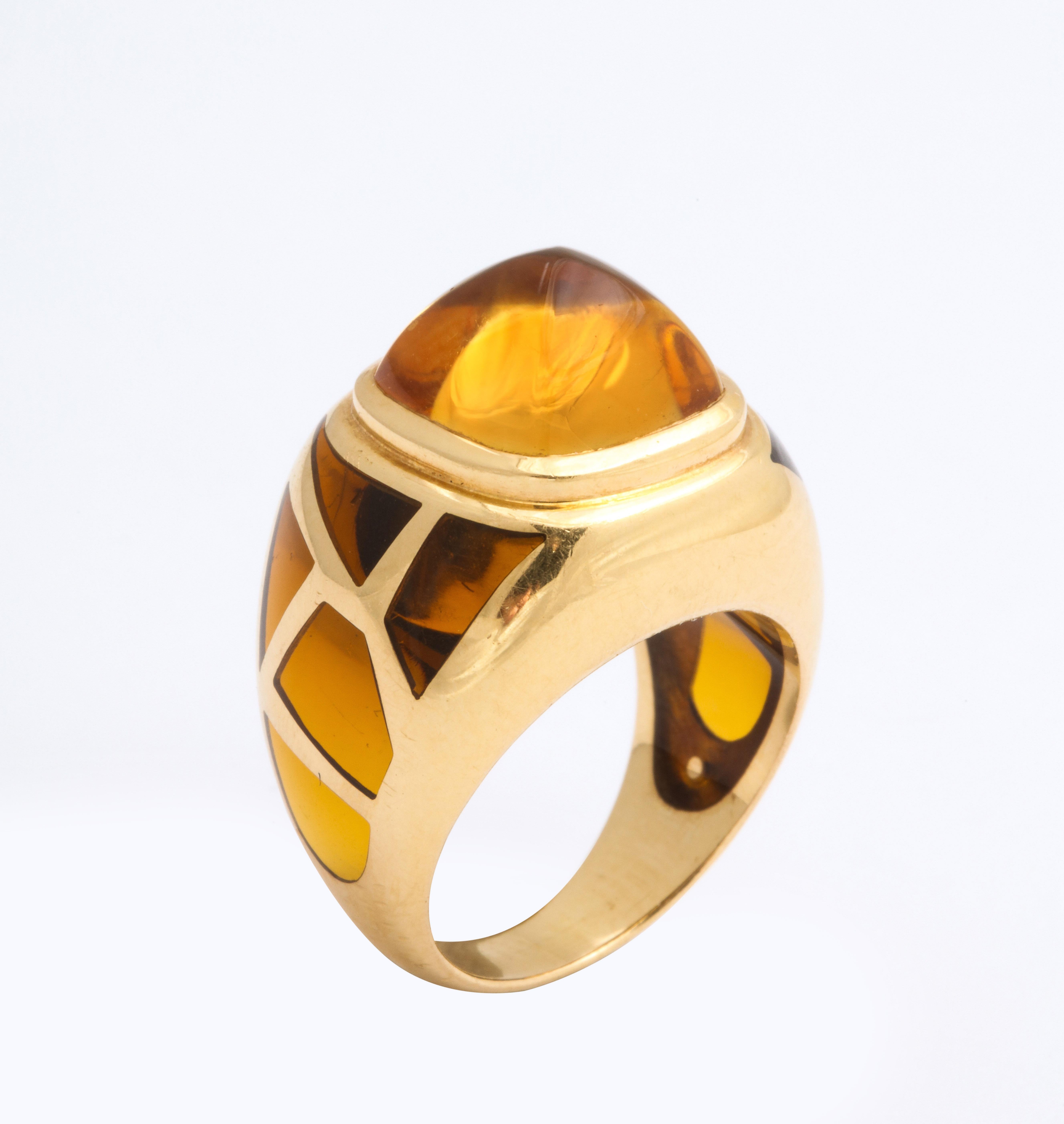 Boivin  Citrine and Gold Dome Ring  2