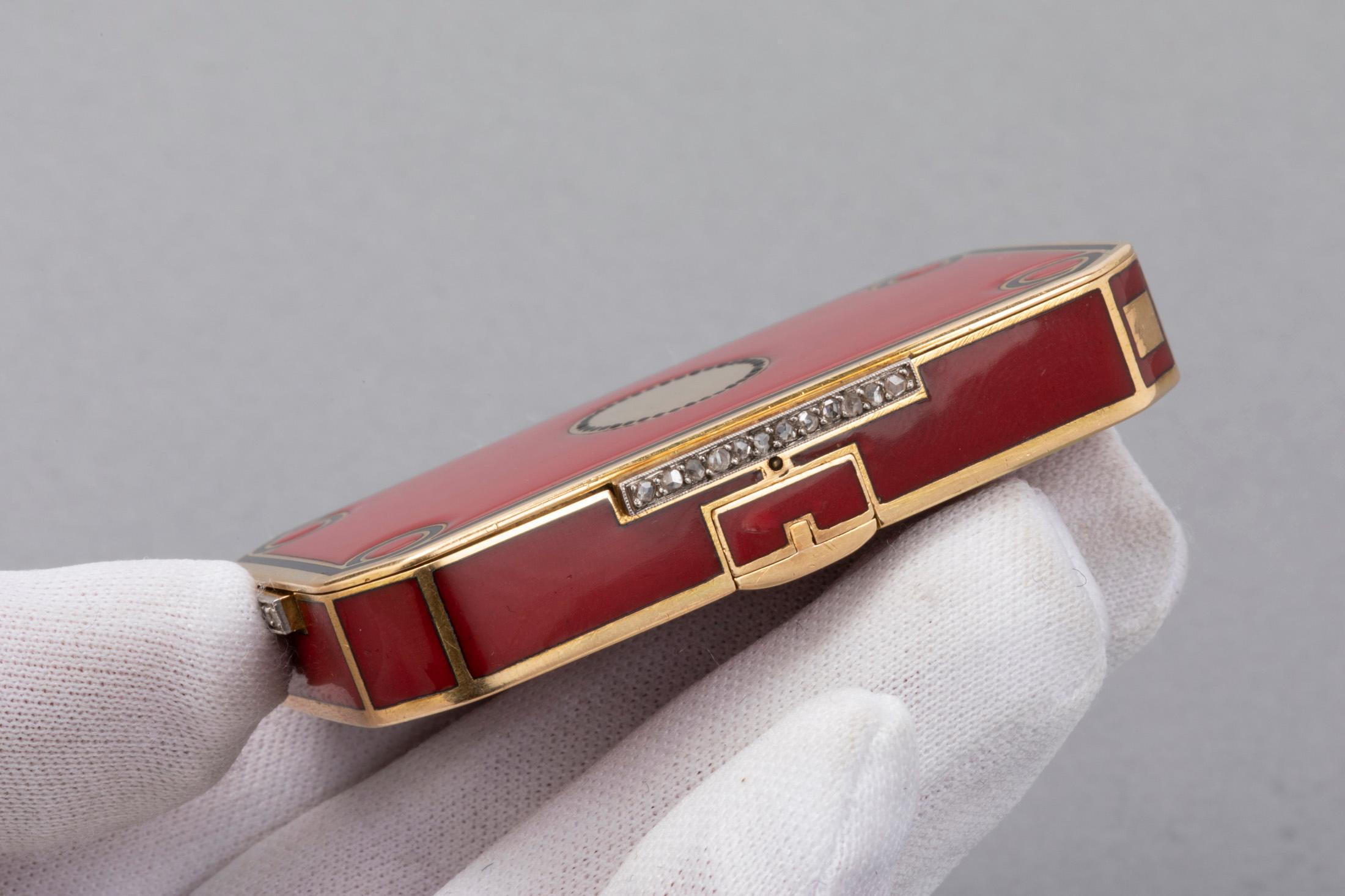 French Gold and Enamel Art Deco Minaudière Box 8