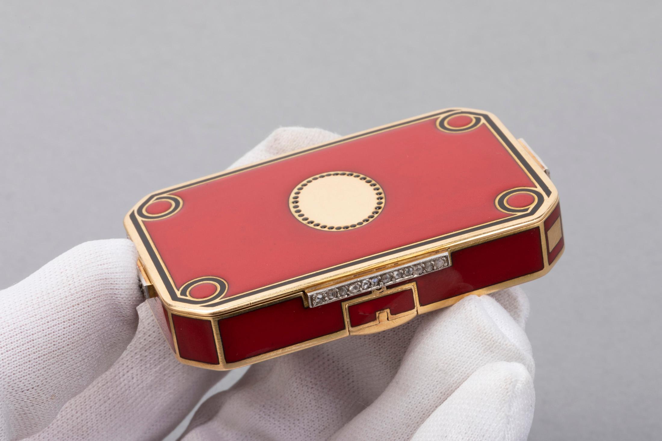 French Gold and Enamel Art Deco Minaudière Box 9