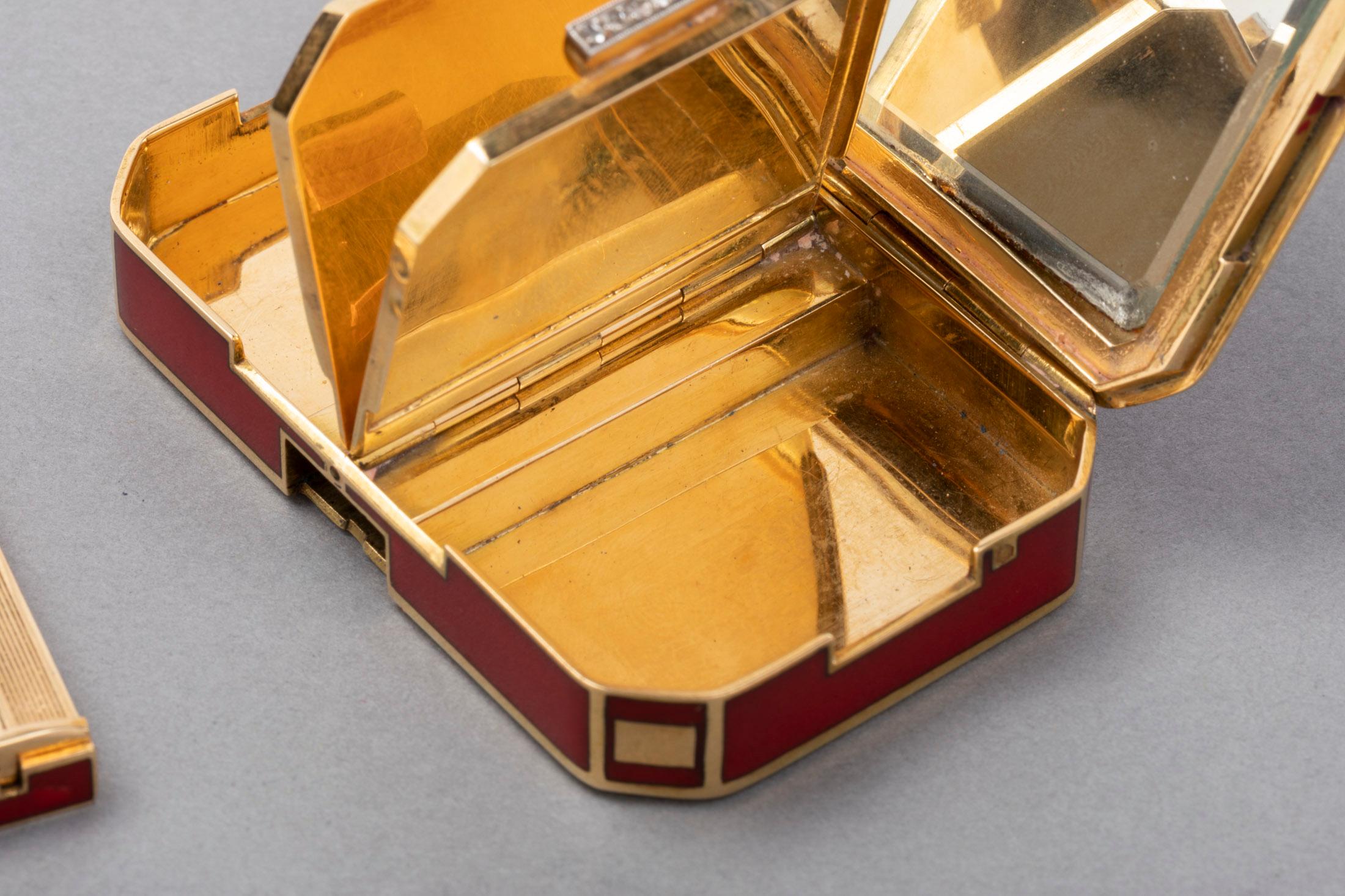 French Gold and Enamel Art Deco Minaudière Box 4
