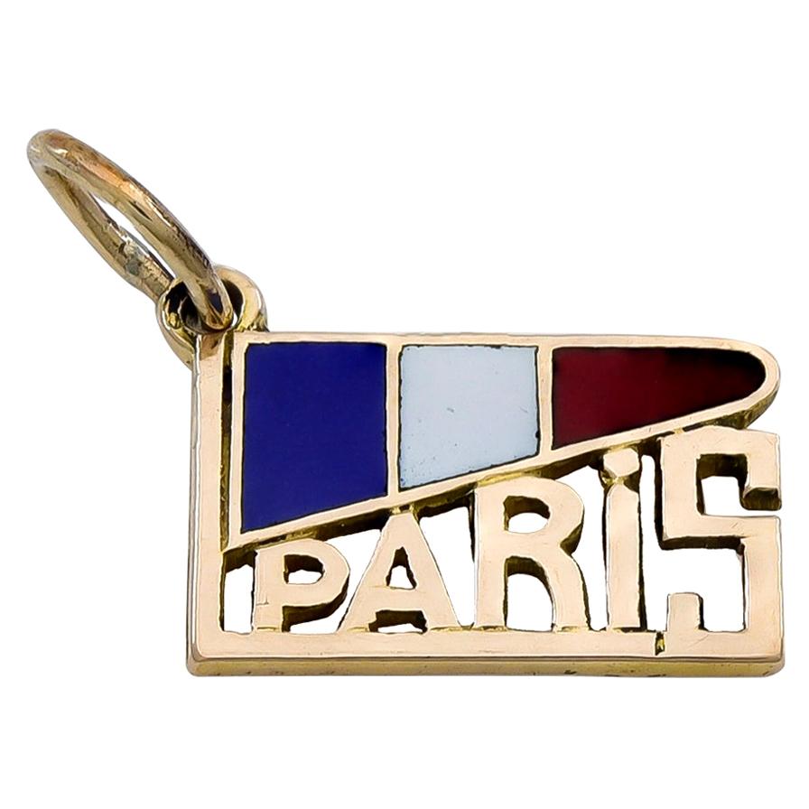French Gold and Enamel Paris Charm