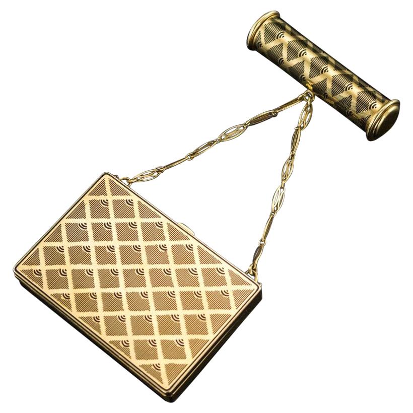 French Gold and Enamel Vanity Case, Van Cleef & Arpels, circa 1930