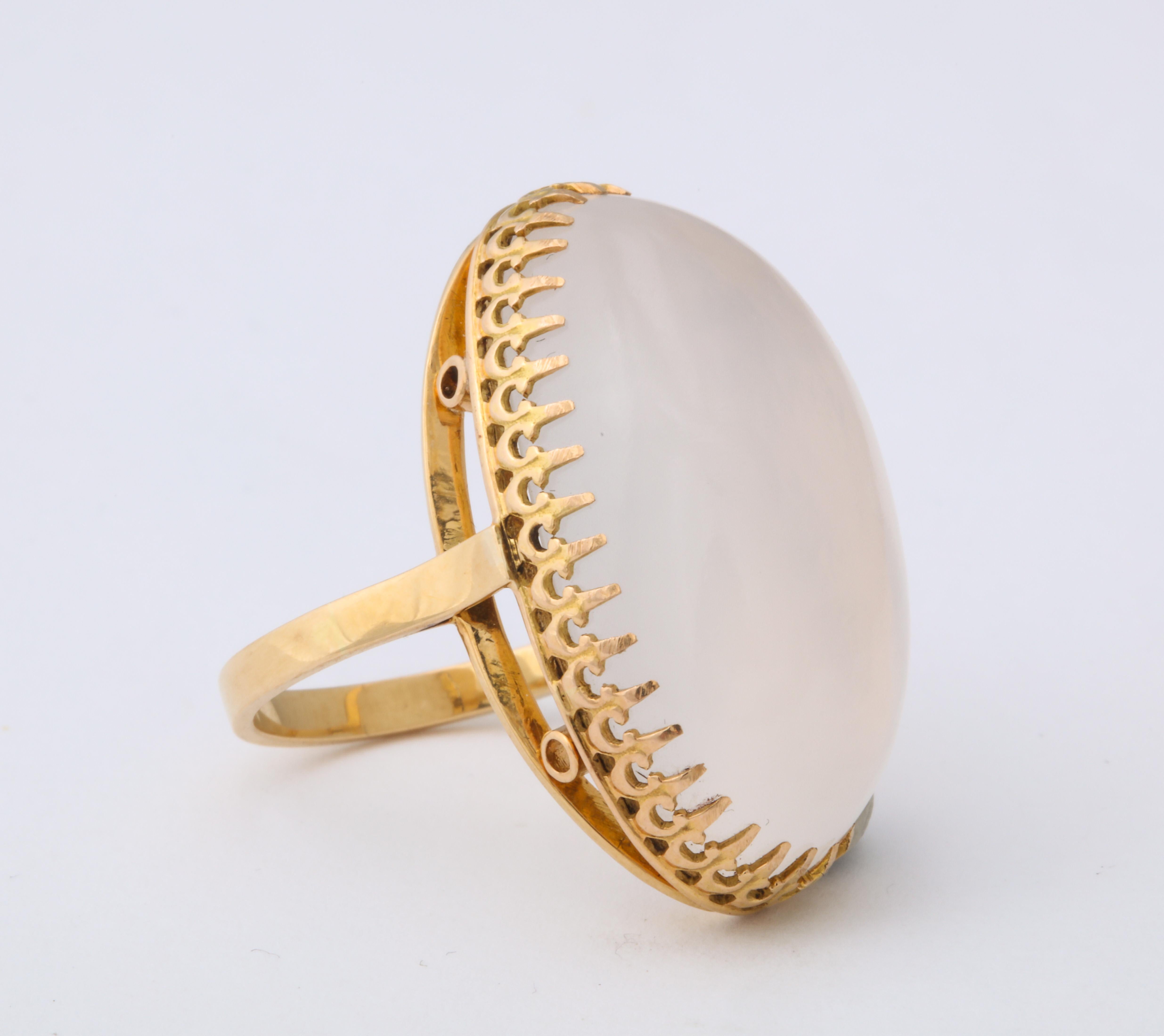 French Gold and Moonstone Ring 1