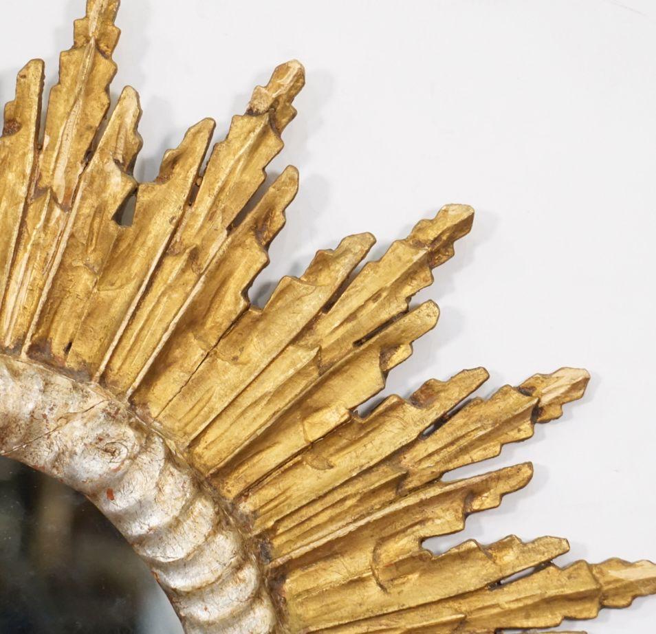 French Gold and Silver Gilt Starburst or Sunburst Mirror (Diameter 27 1/2) 5